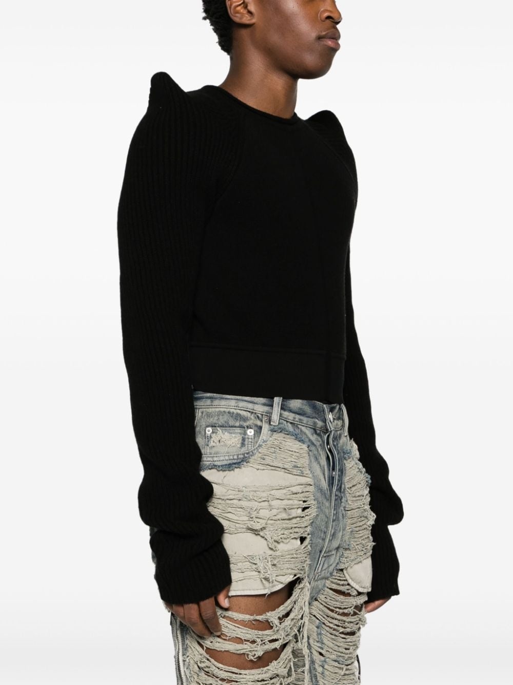 Rick Owens Luxor Tec Pull cropped jumper | farfetch | REVERSIBLE