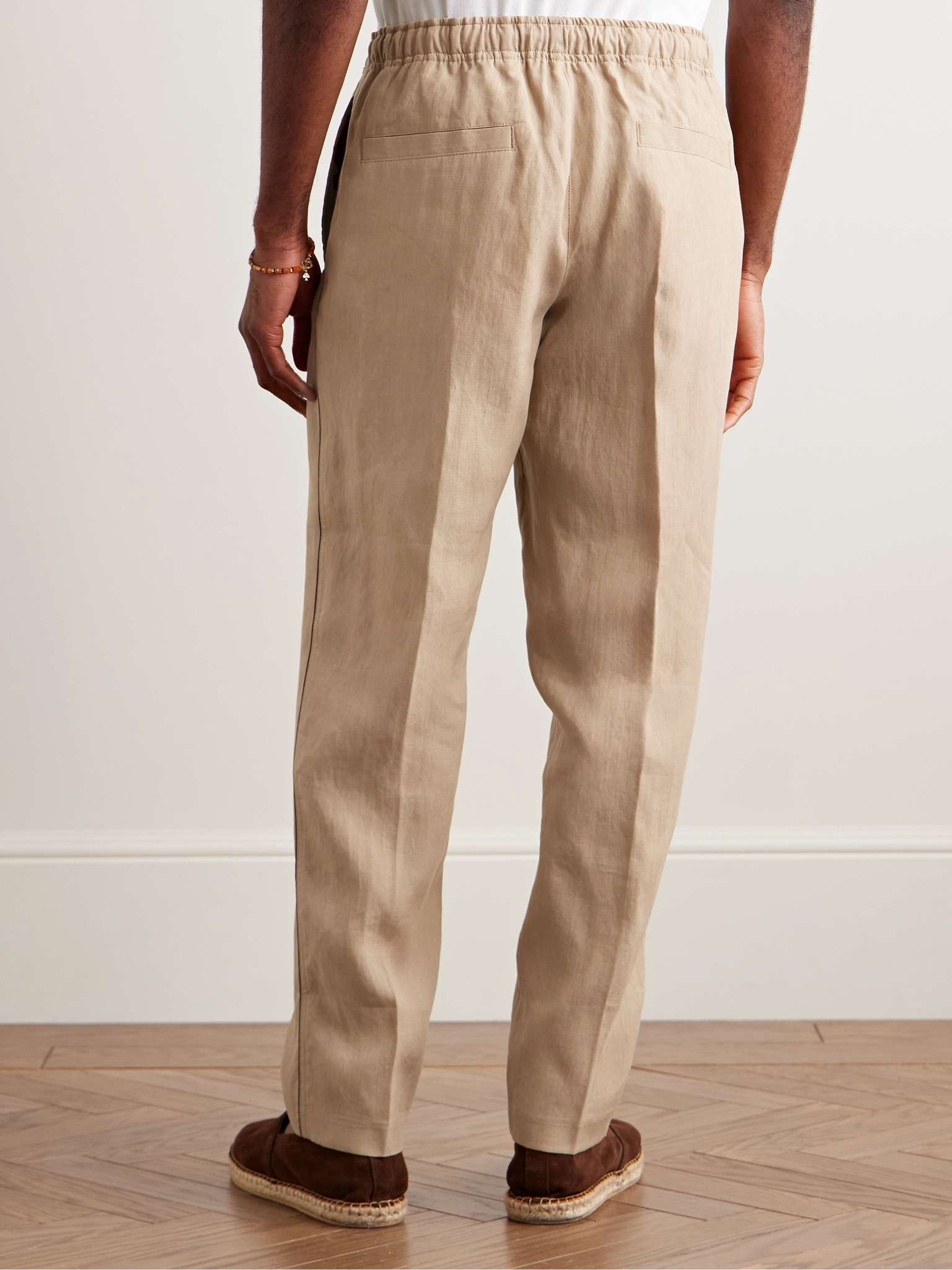 Alex Tapered Linen Drawstring Trousers - 4