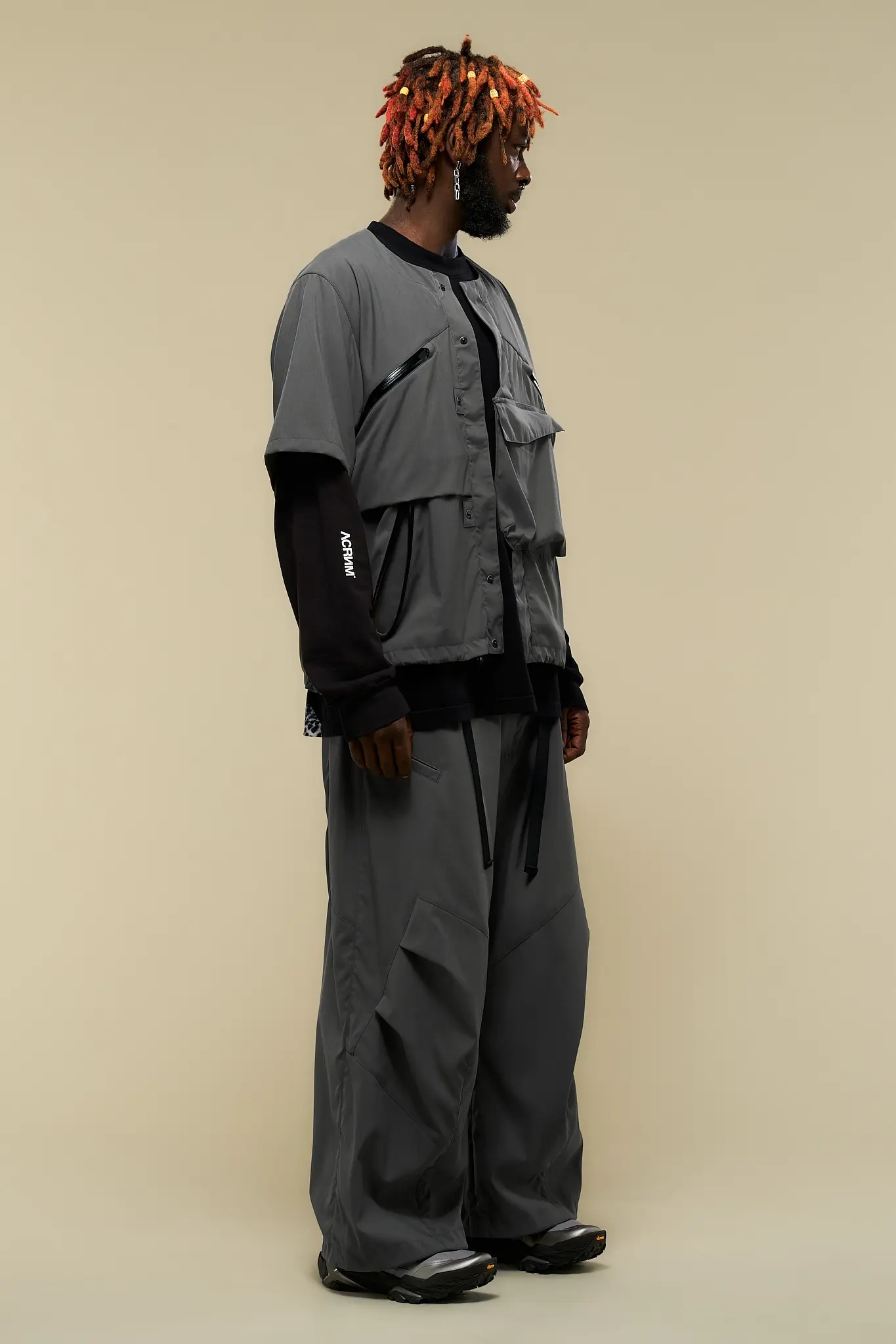 P56B-M Nylon Stretch Web Belt Trouser Gray - 5