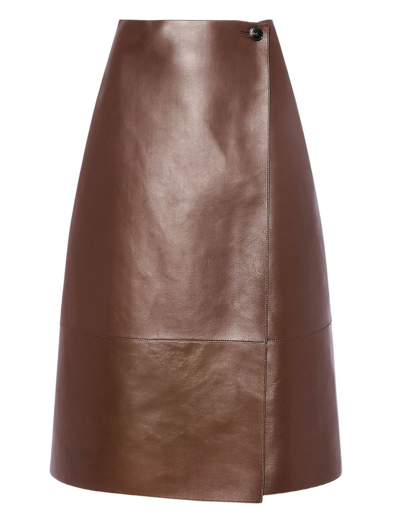 leather wrap midi skirt 5