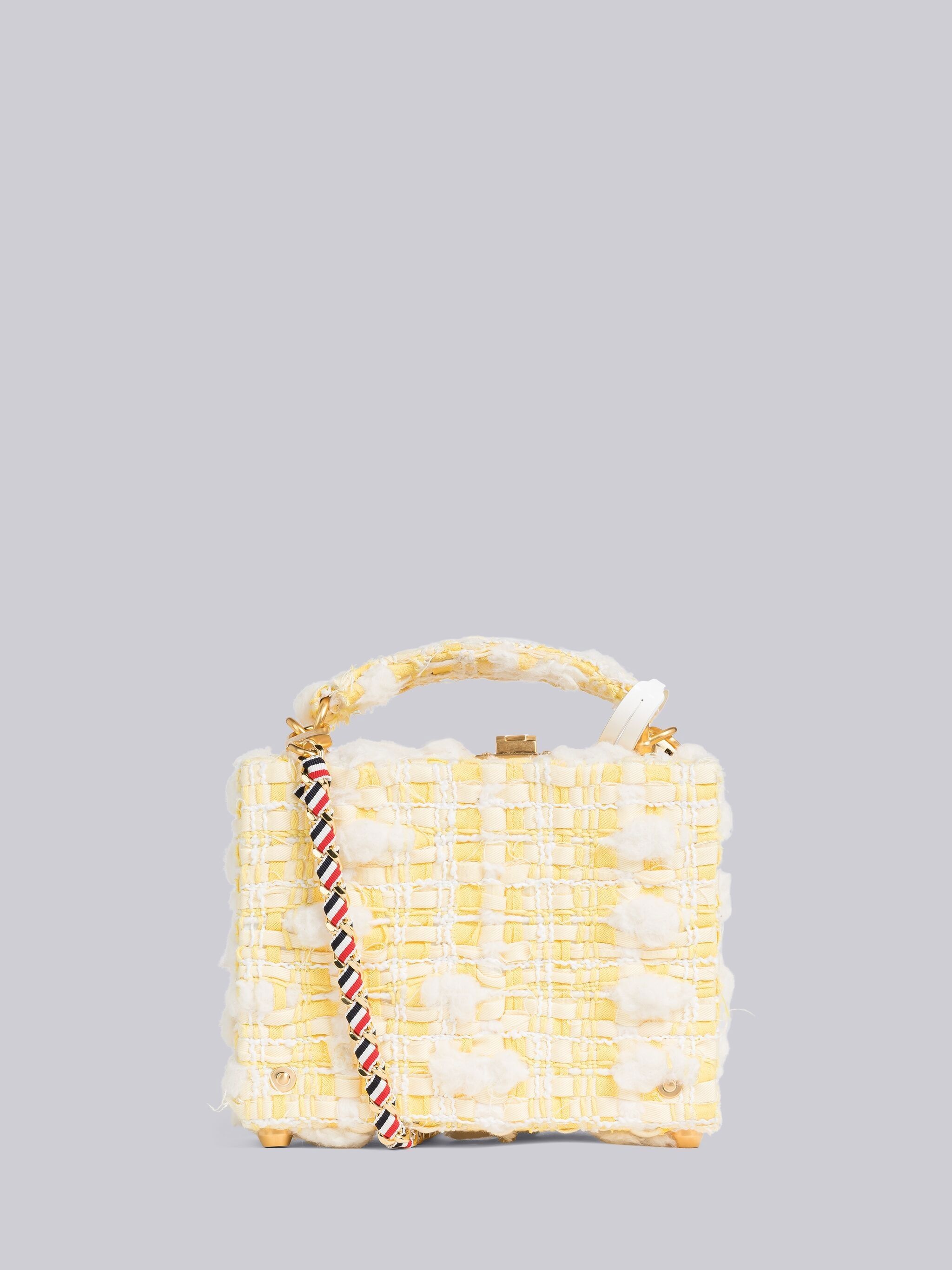 Twill Pouf Tweed Woven Chain Micro Attache Case - 4