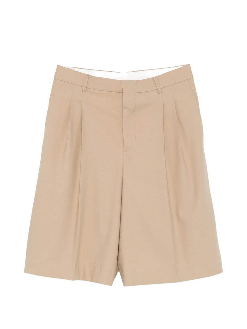 Ami Paris Wide Leg Pleated Shorts 1
