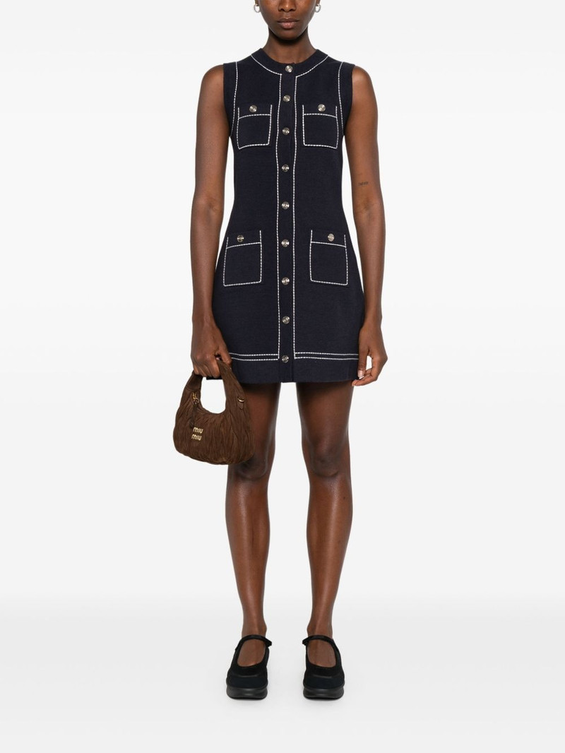 maje contrast-stitch mini dress outlook