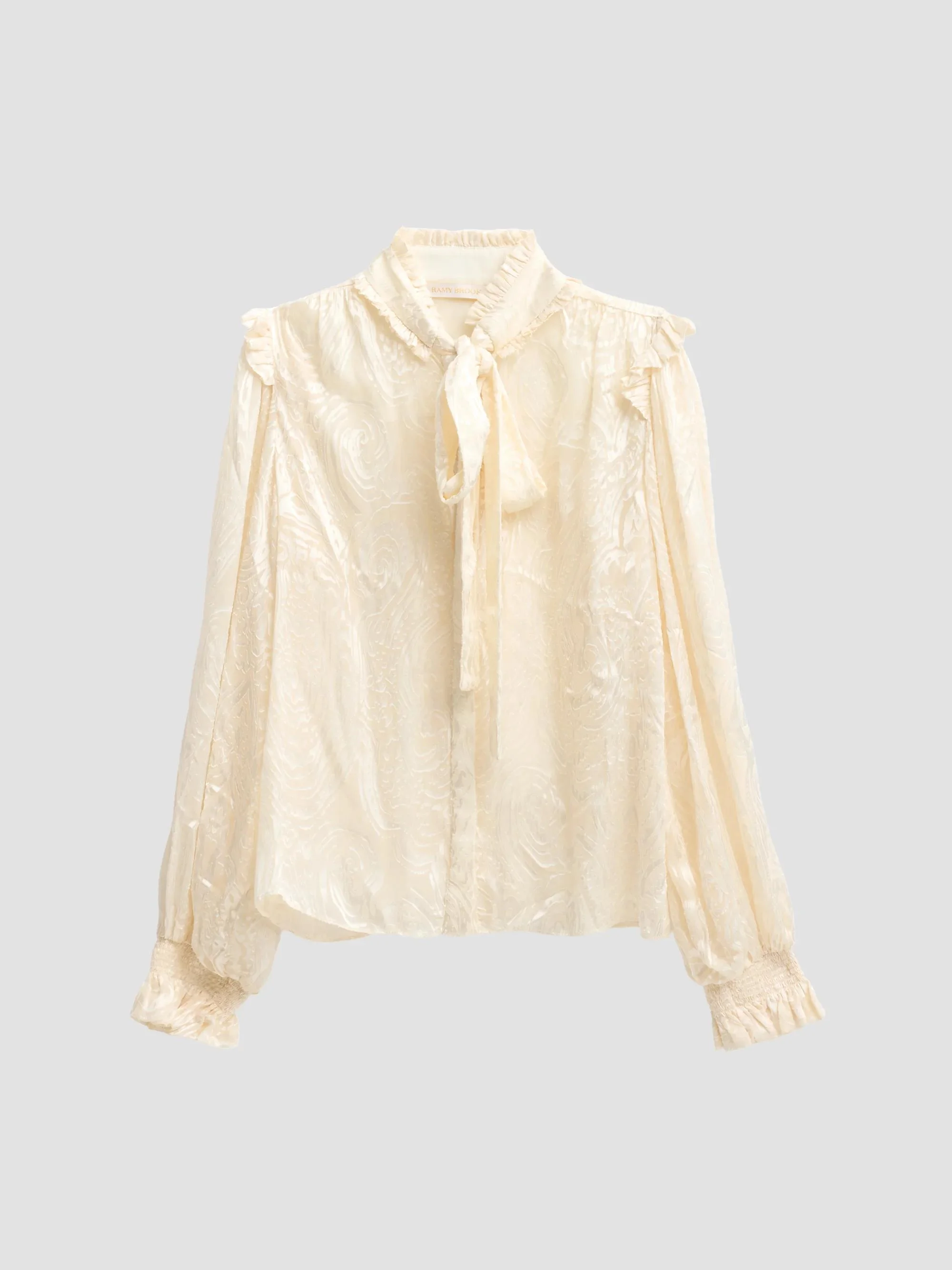 Women's Lana Feather Trim Wool-Blend Top - Ivory - 1