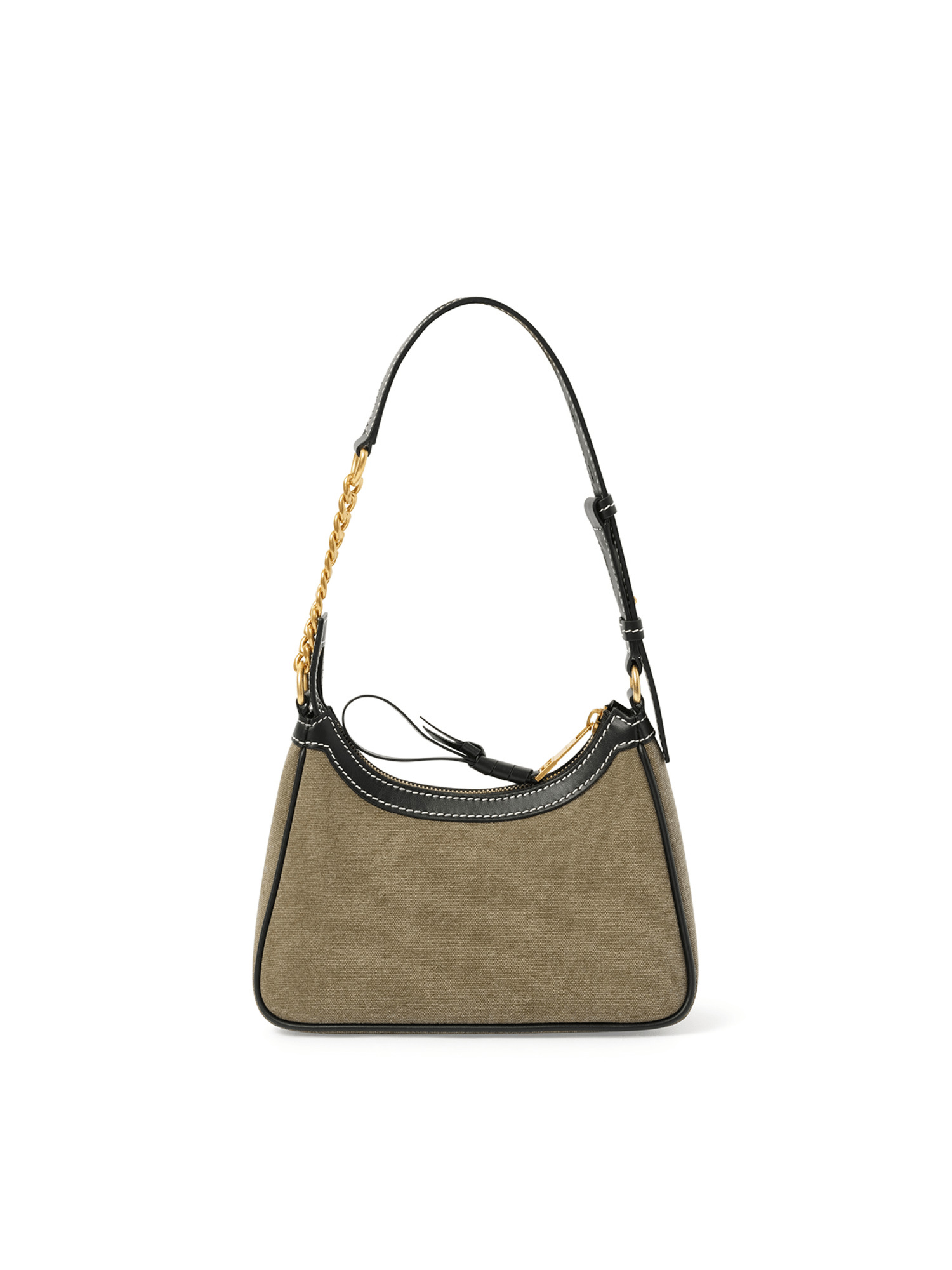 B-Army Shoulder Canvas Bag in Khaki/Black - 4