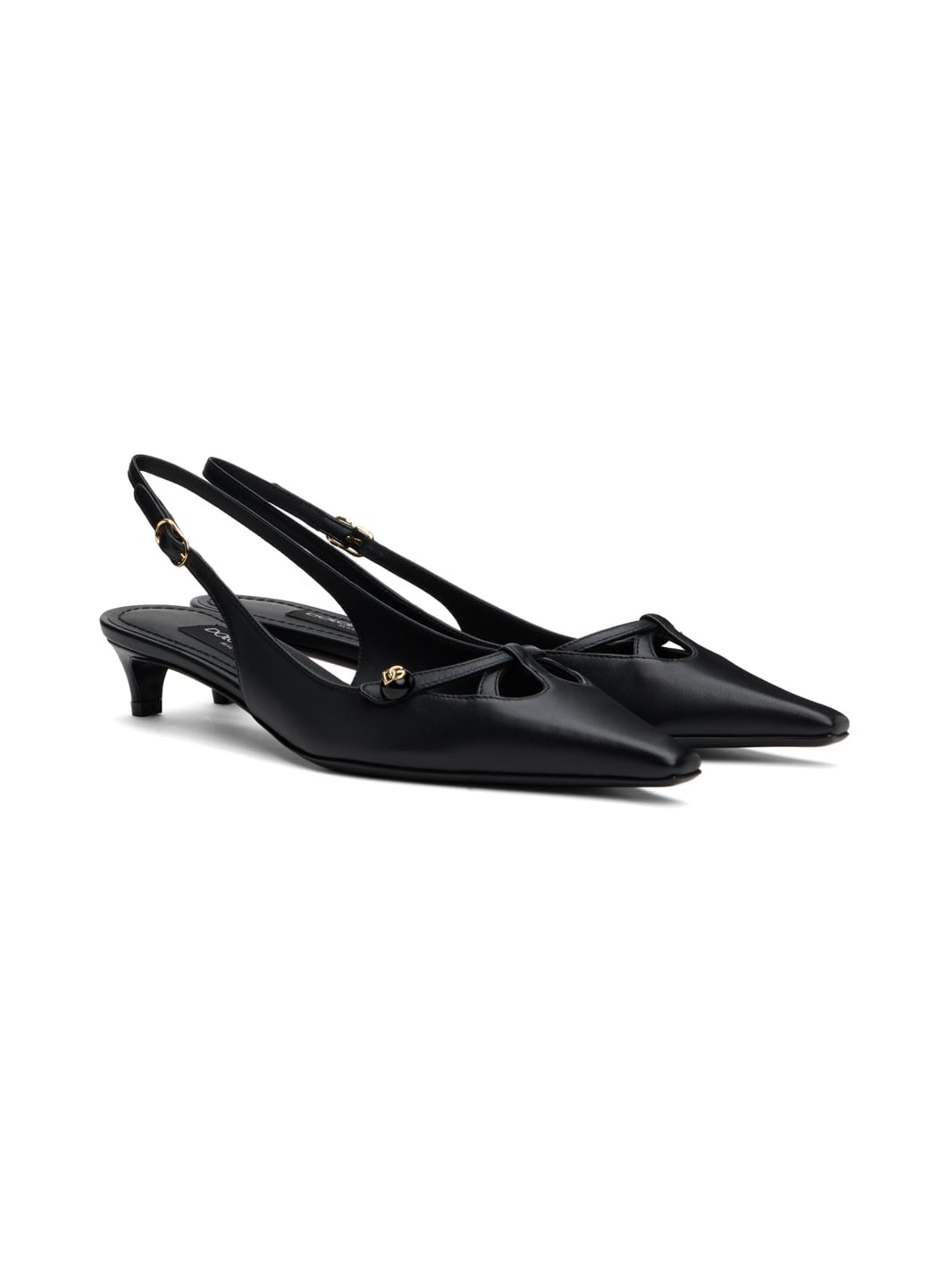 Black Mun Nappa Leather Heels - 4