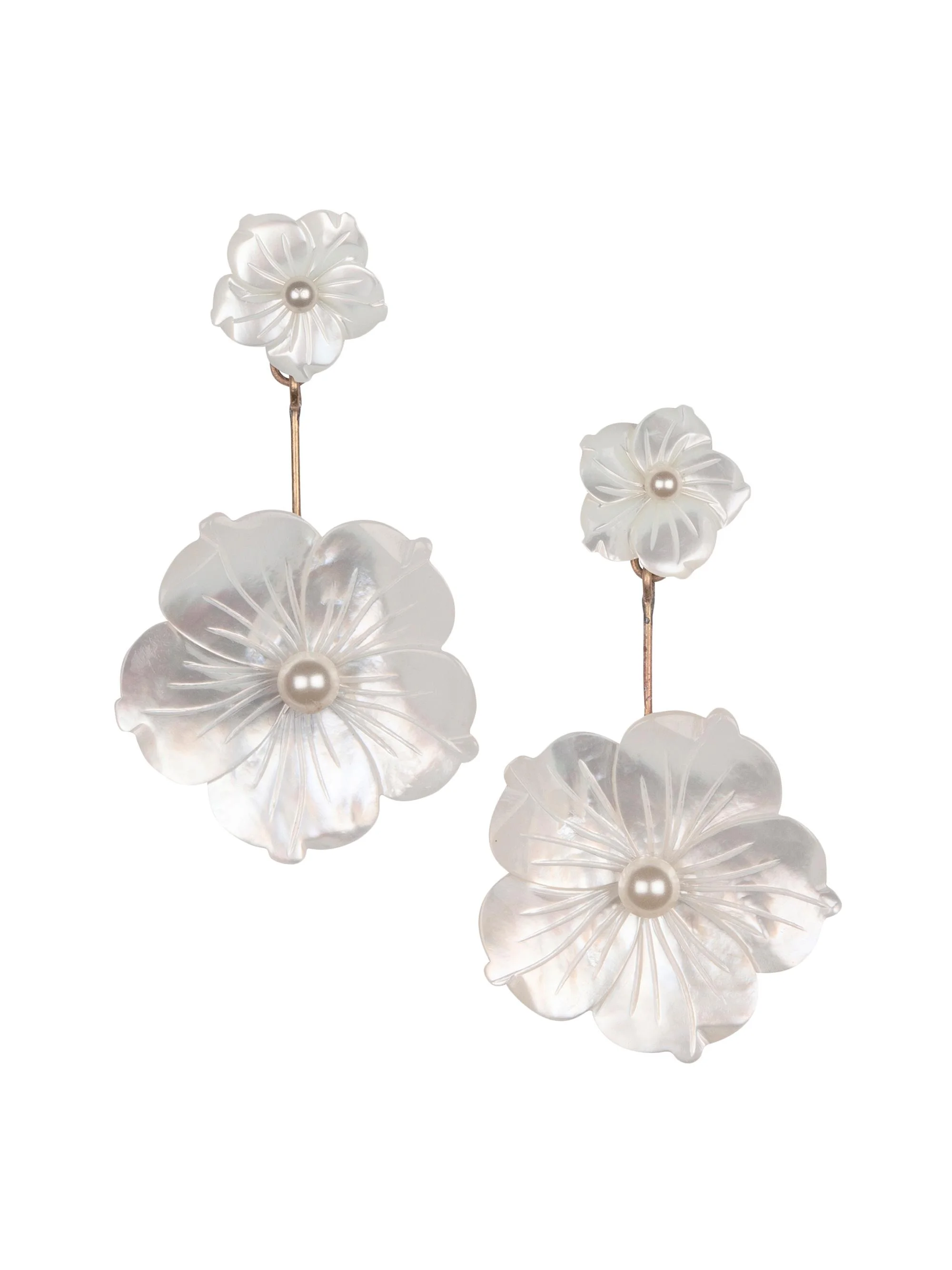 Women's Zinnia 18K Gold-Plated & Mother-Of-Pearl Drop Earrings - Mother Of Pearl - 1
