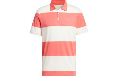 adidas adidas Colorblock Rugby Stripe Polo Shirt 'Pink White' IU4357 outlook