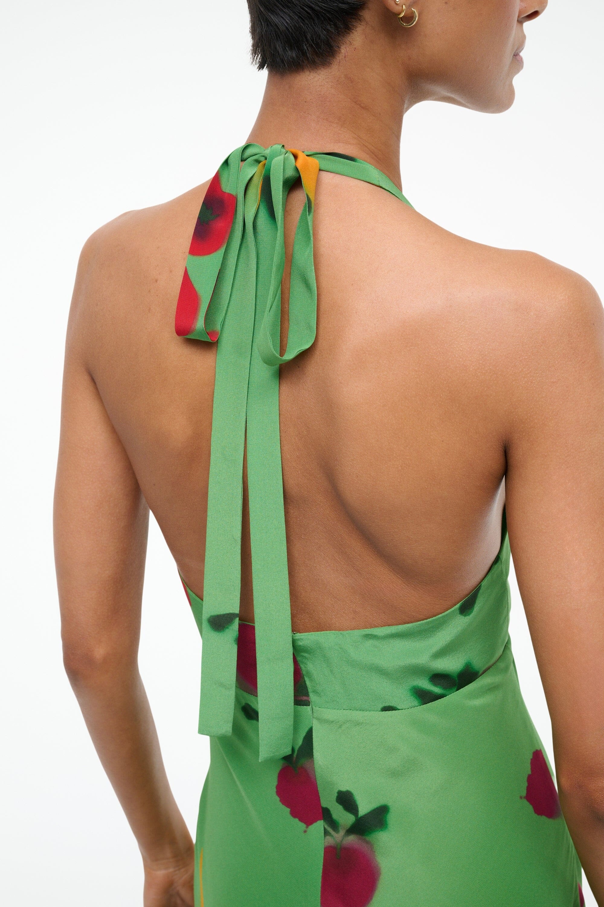 STAUD LUCCA SILK DRESS FARMERS MARKET LEAF - 6