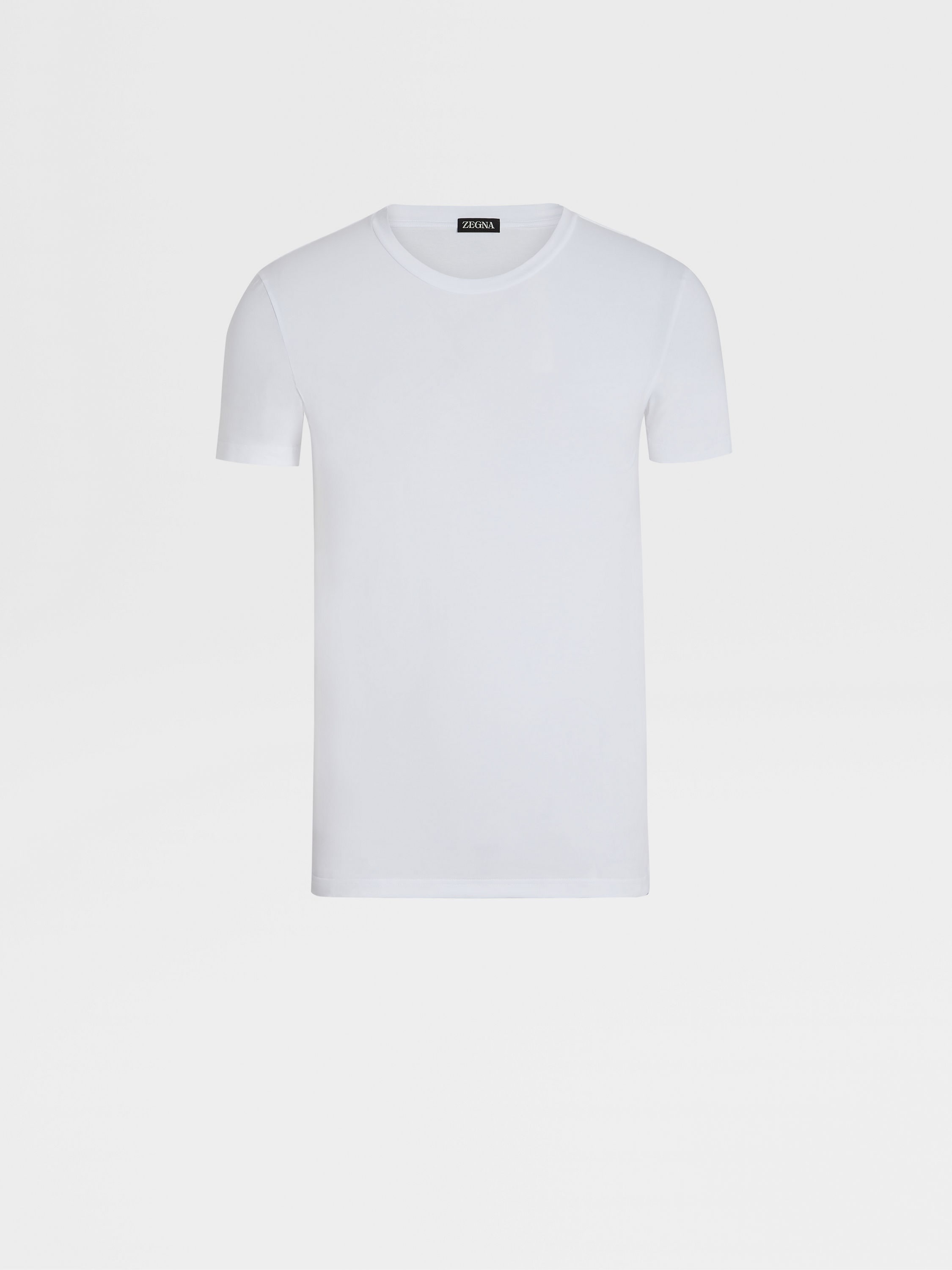 WHITE STRETCH COTTON T-SHIRT - 3