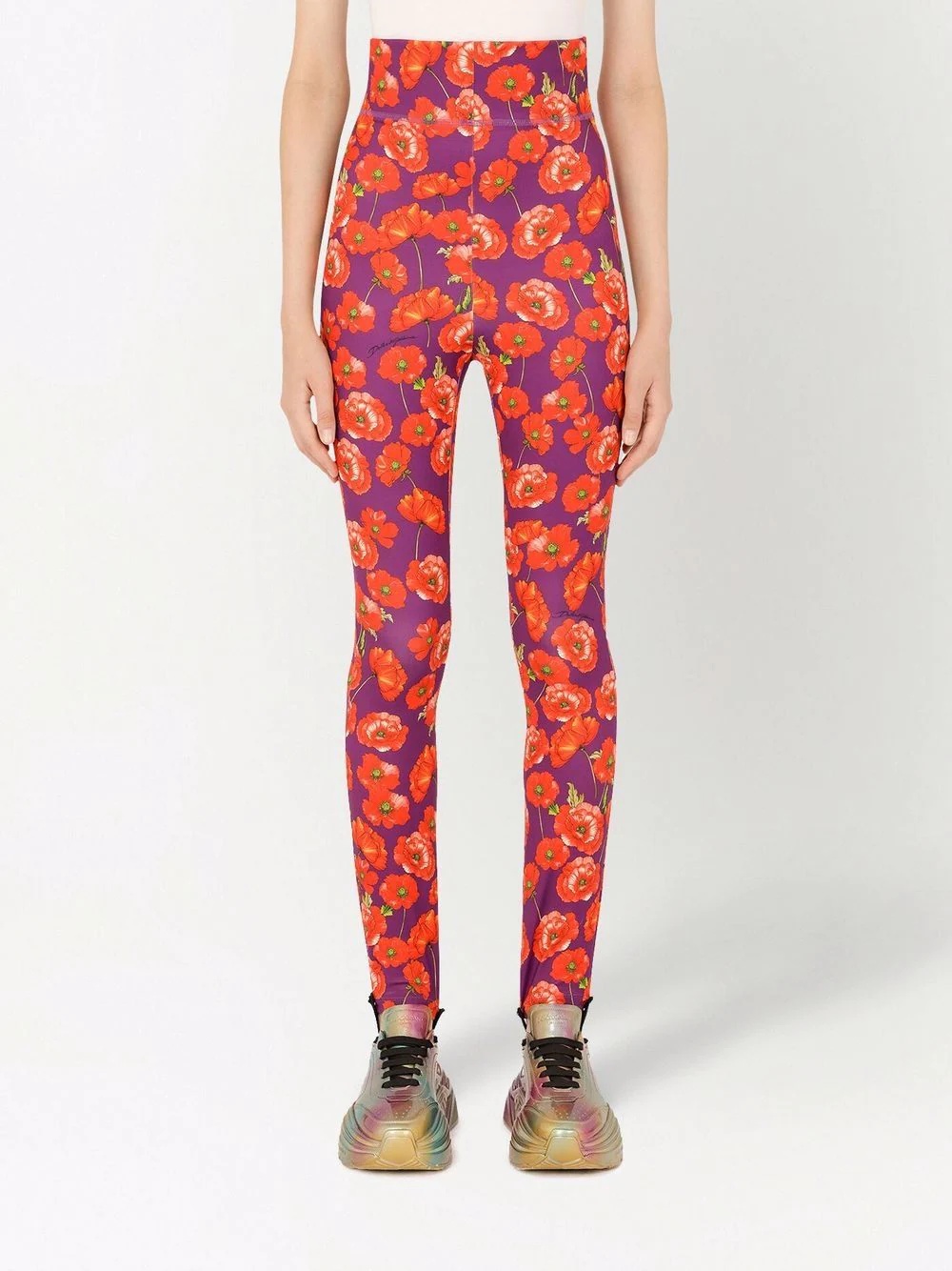 floral-print leggings - 3