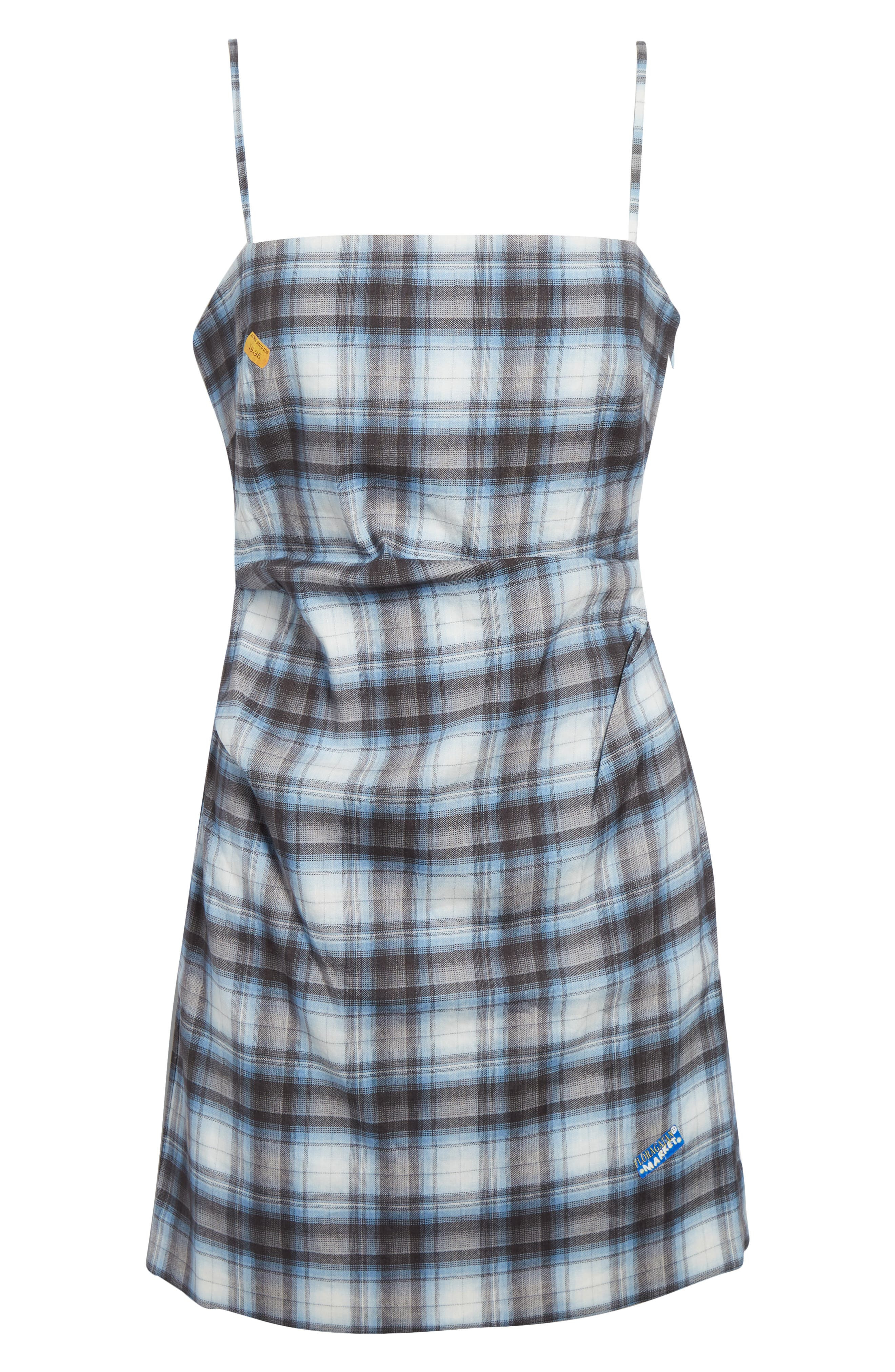 Acne Studios Dua Optic Check Minidress in Blue/Black at Nordstrom - 5