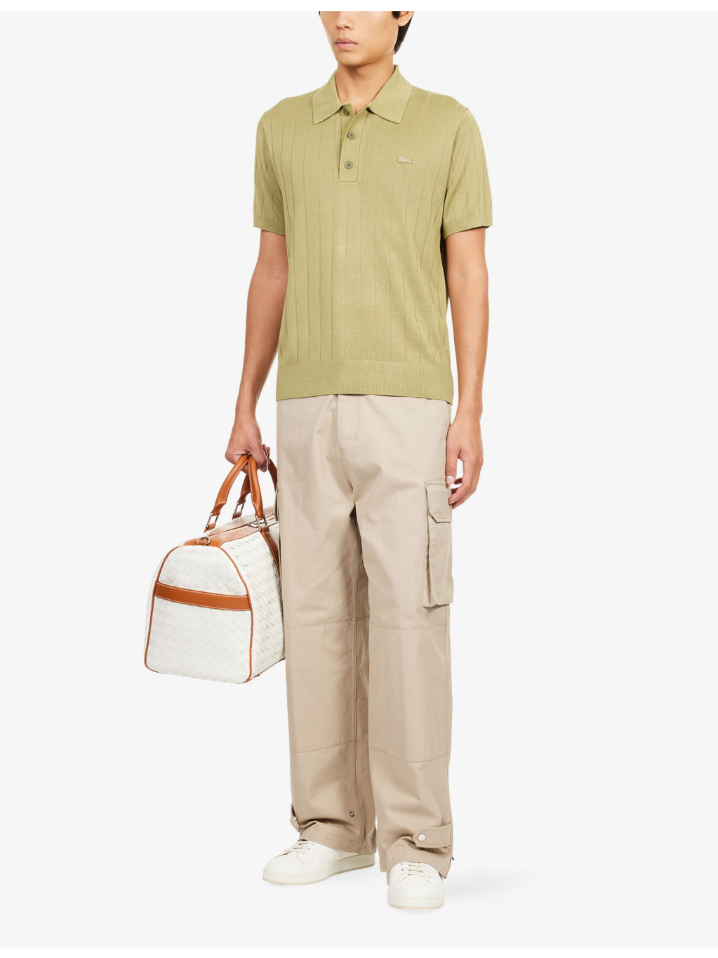 Short-Sleeve Knitted Cotton-Blend Polo Shirt - 2