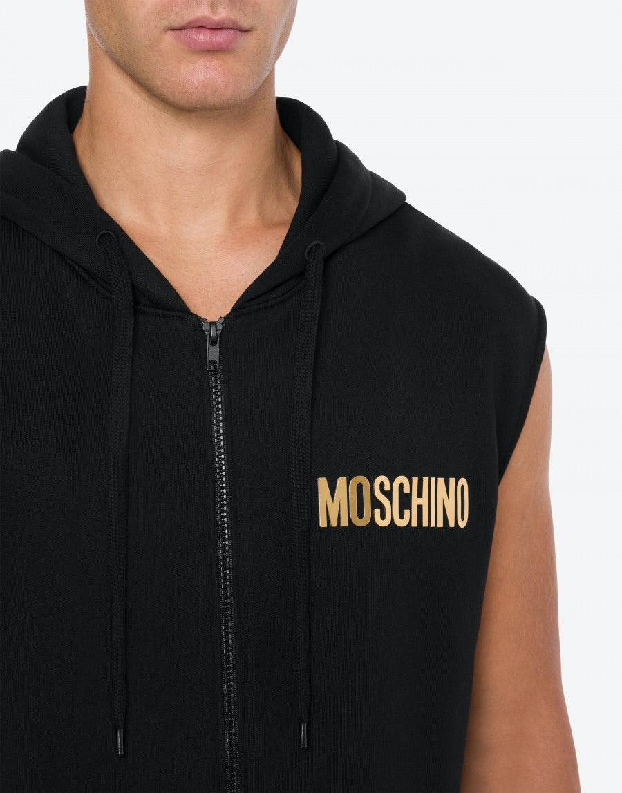 METALLIC LOGO ORGANIC FLEECE VEST - 4