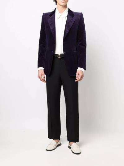 GUCCI single-breasted velvet blazer outlook