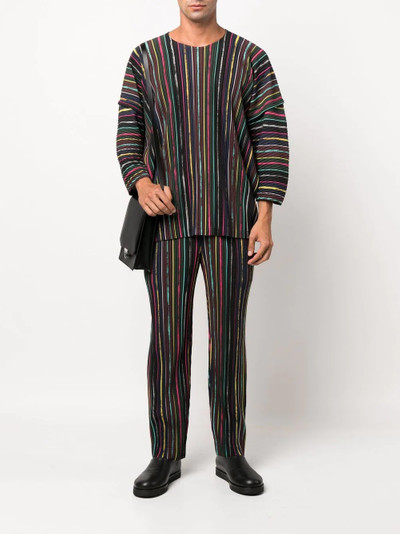 ISSEY MIYAKE straight-leg plissé trousers outlook