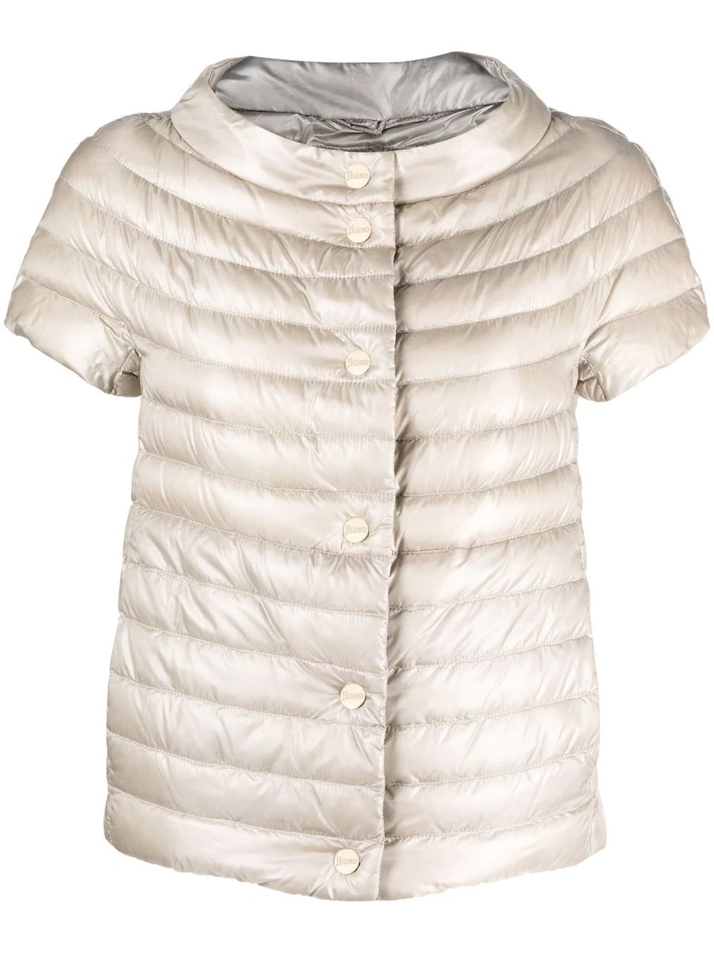 padded short-sleeved down jacket - 1