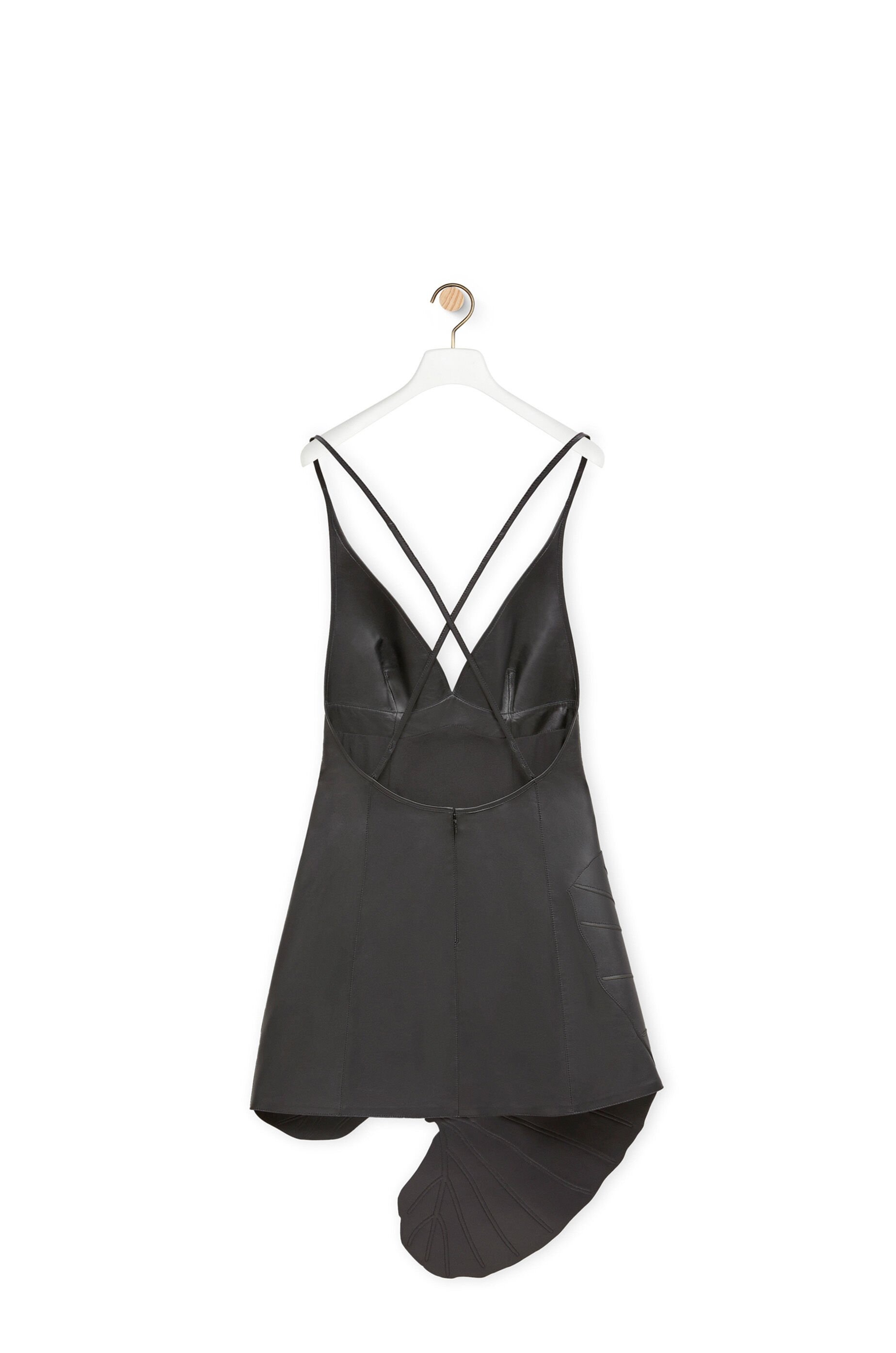 Leaf intarsia dress in nappa - 2