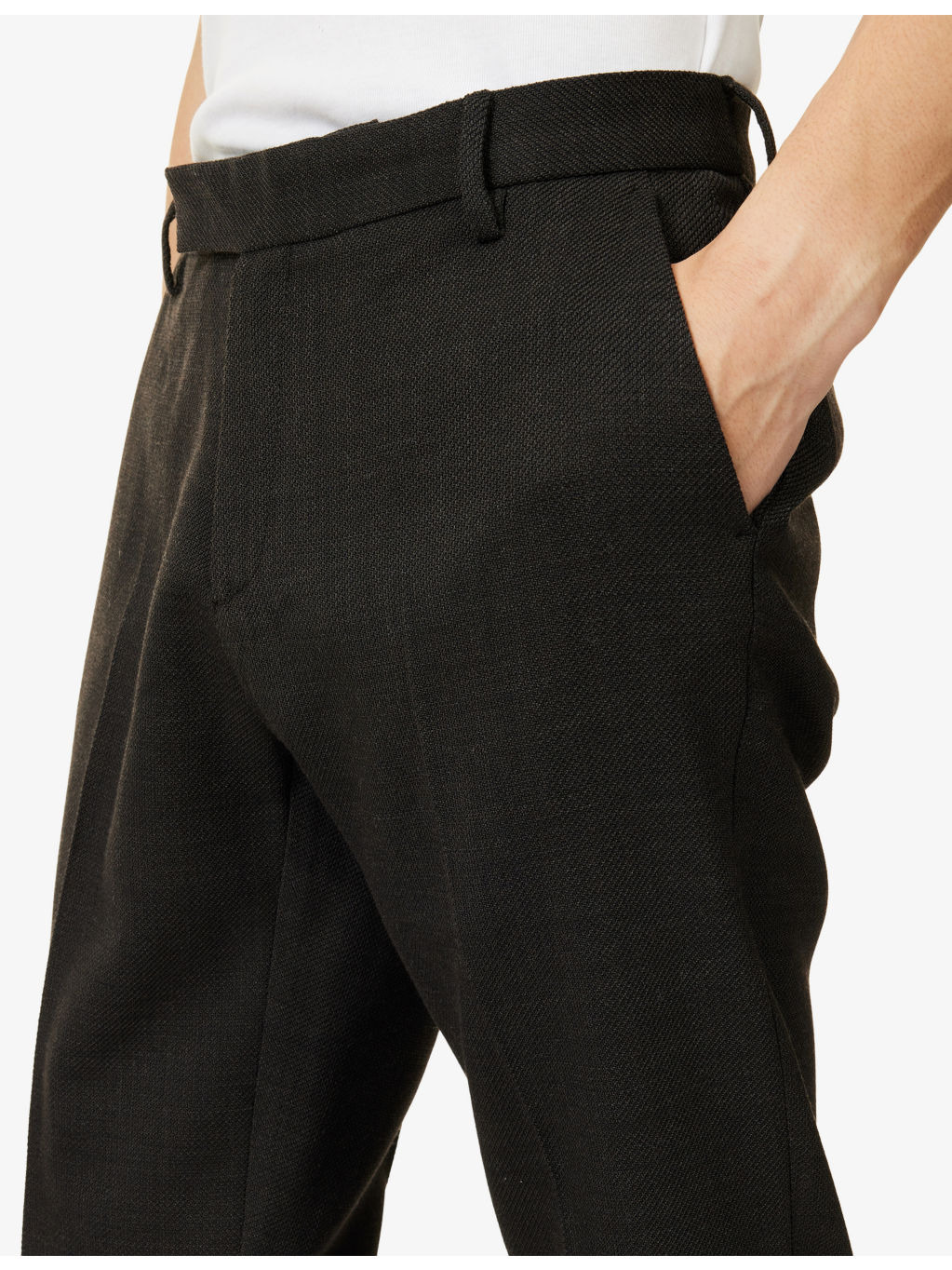 Textured Straight-Leg Wool Trousers - 5
