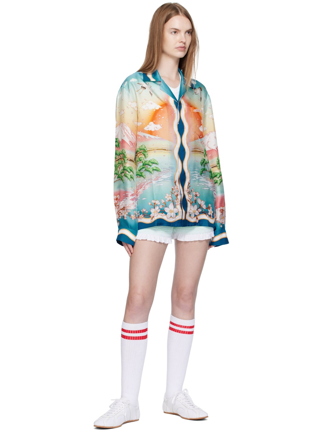 Multicolor 'Tennis Club' Silk Long Sleeve Shirt - 4