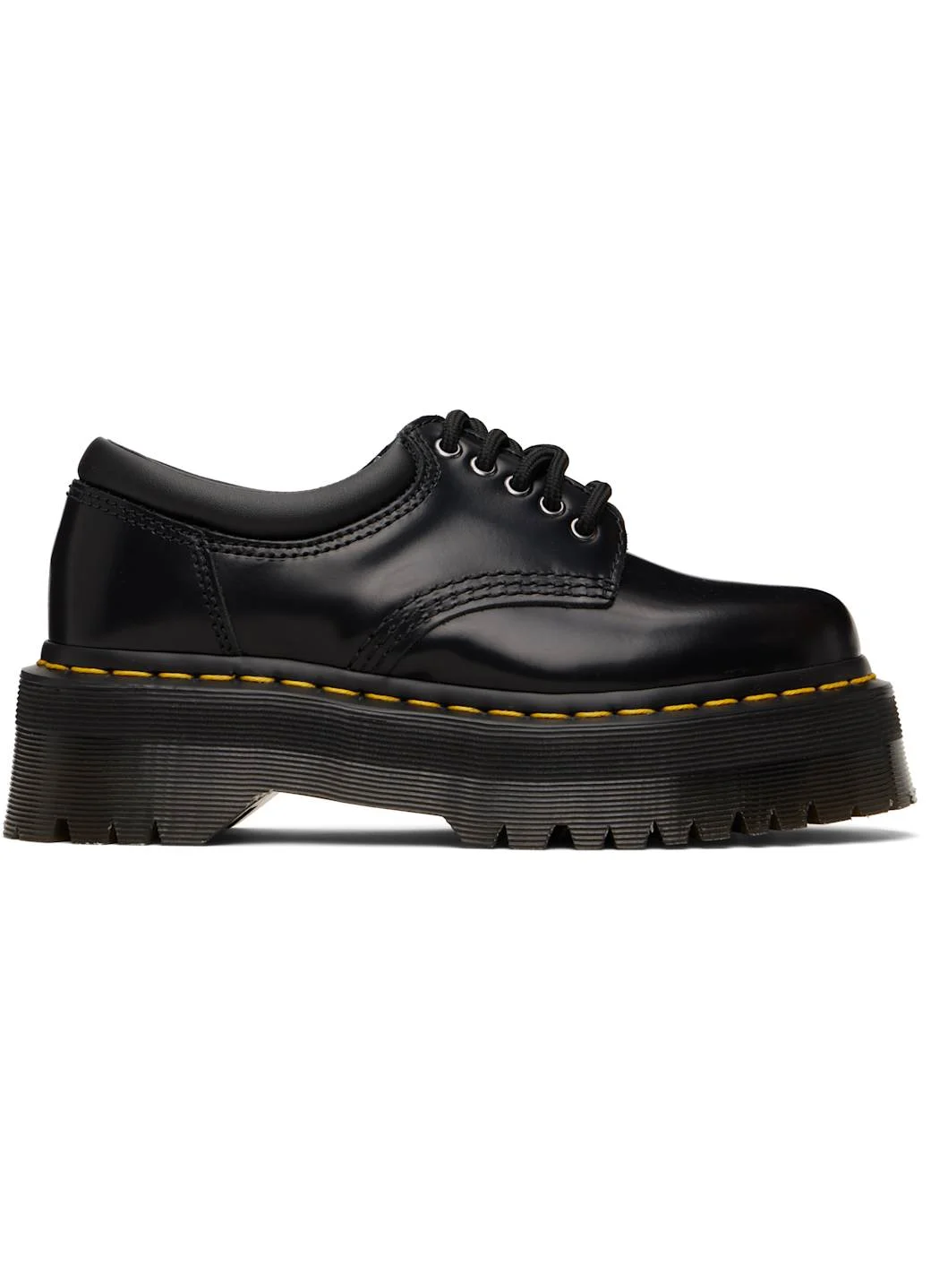 Black 8053 Leather Platform Casual Derbys - 1