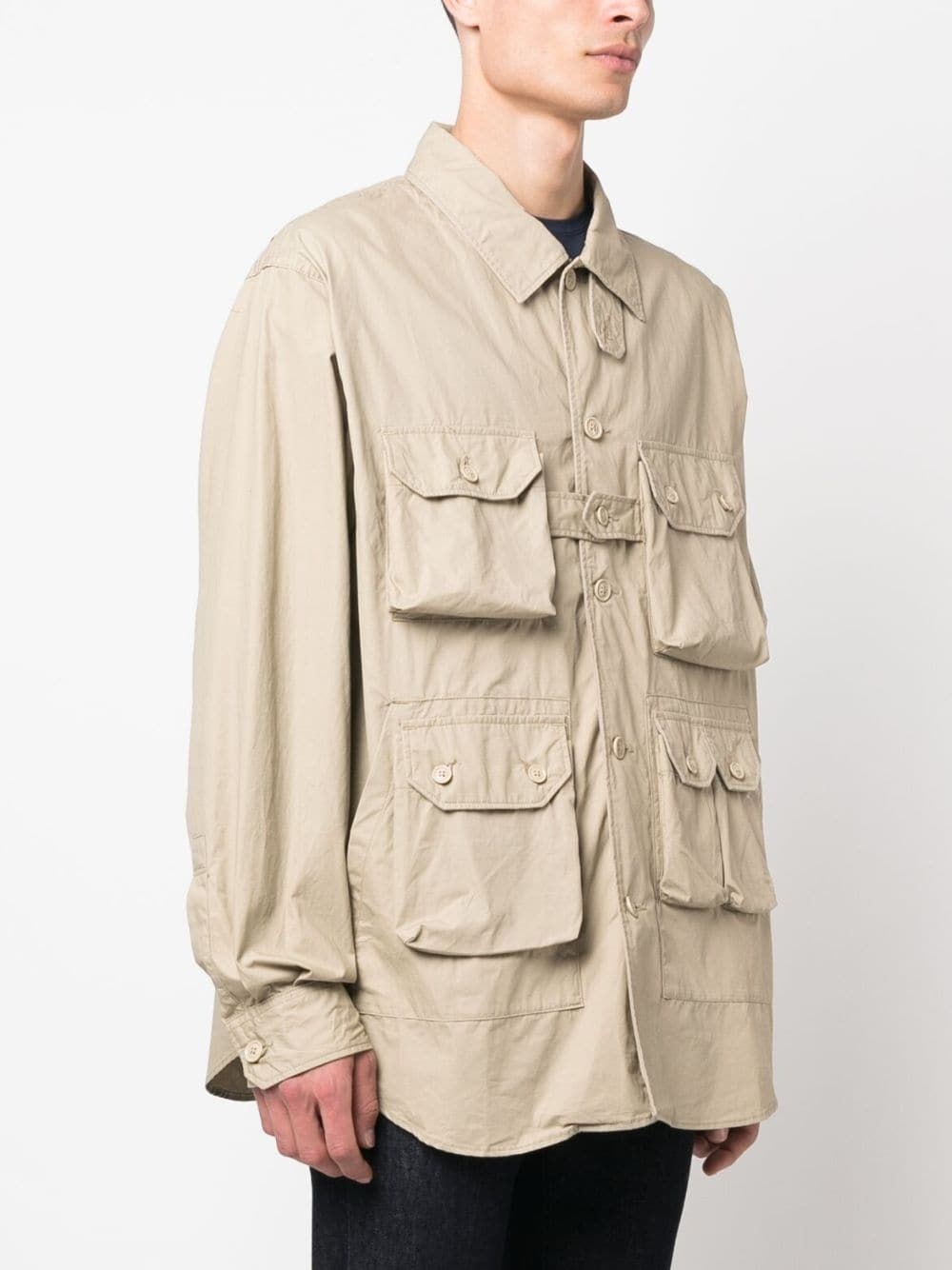 cargo-pocket shirt jacket - 3