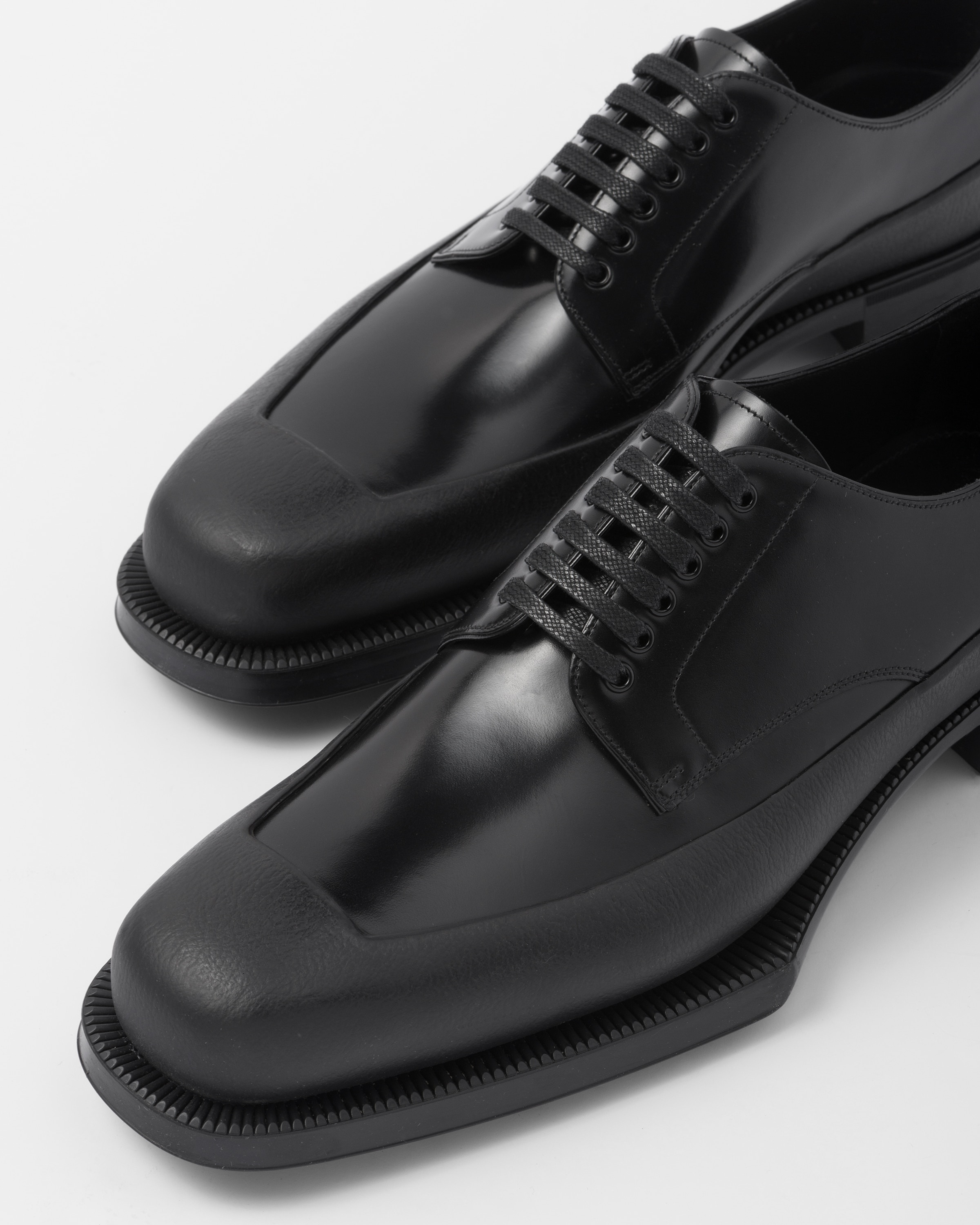 Brushed leather Derby shoes - 6