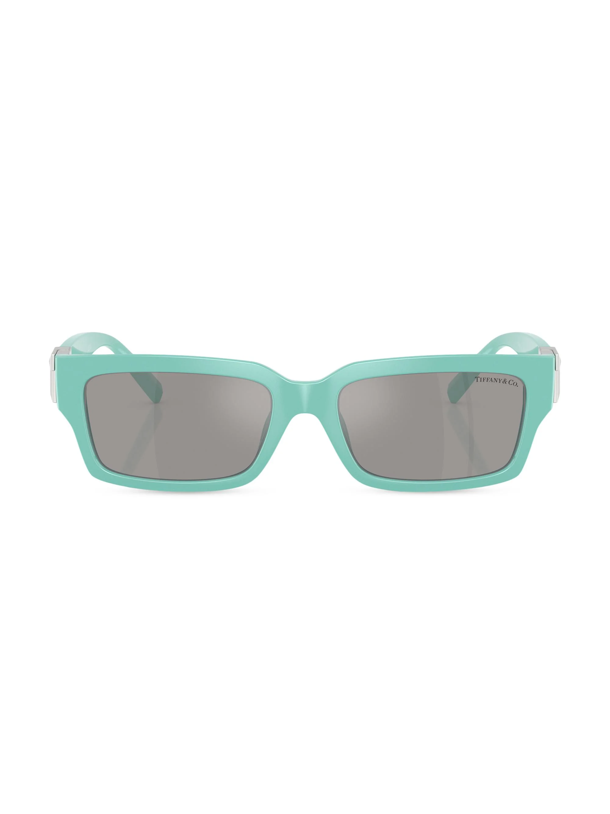 Women's Tiffany T 56MM Rectangular Sunglasses - Grey Tiffany Blue - 1