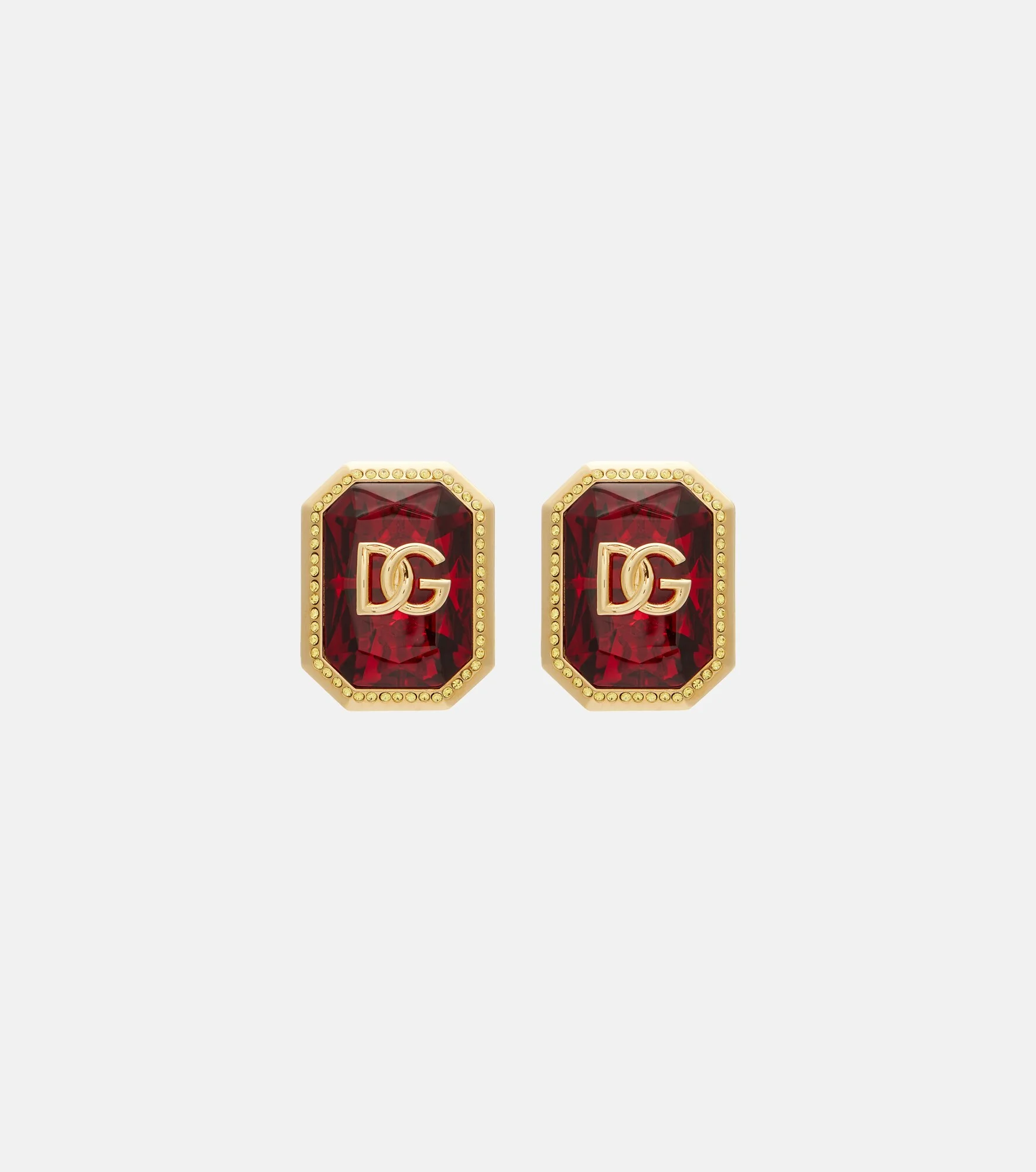 DG embellished clip-on earrings - 1