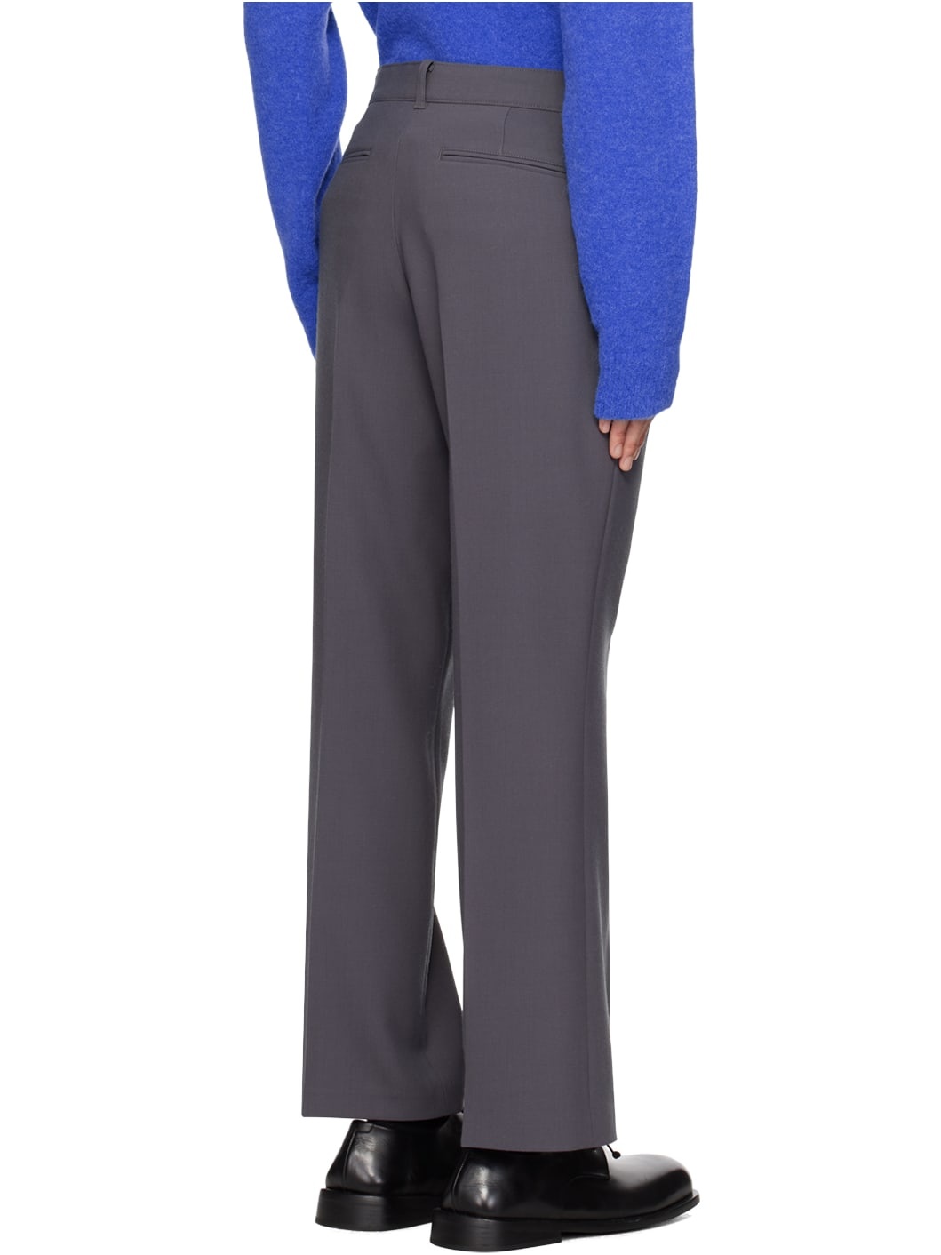 Gray Cropped Trousers - 3