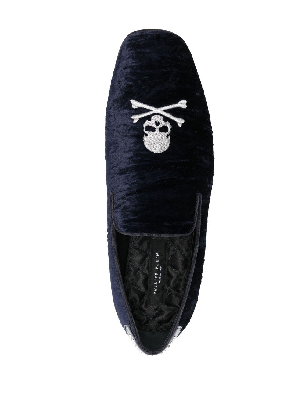 Skull Bones velvet loafers - 4