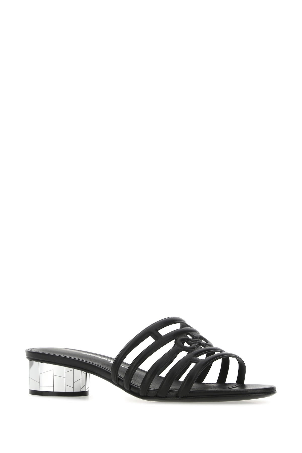 Black nappa leather Finn mules - 2