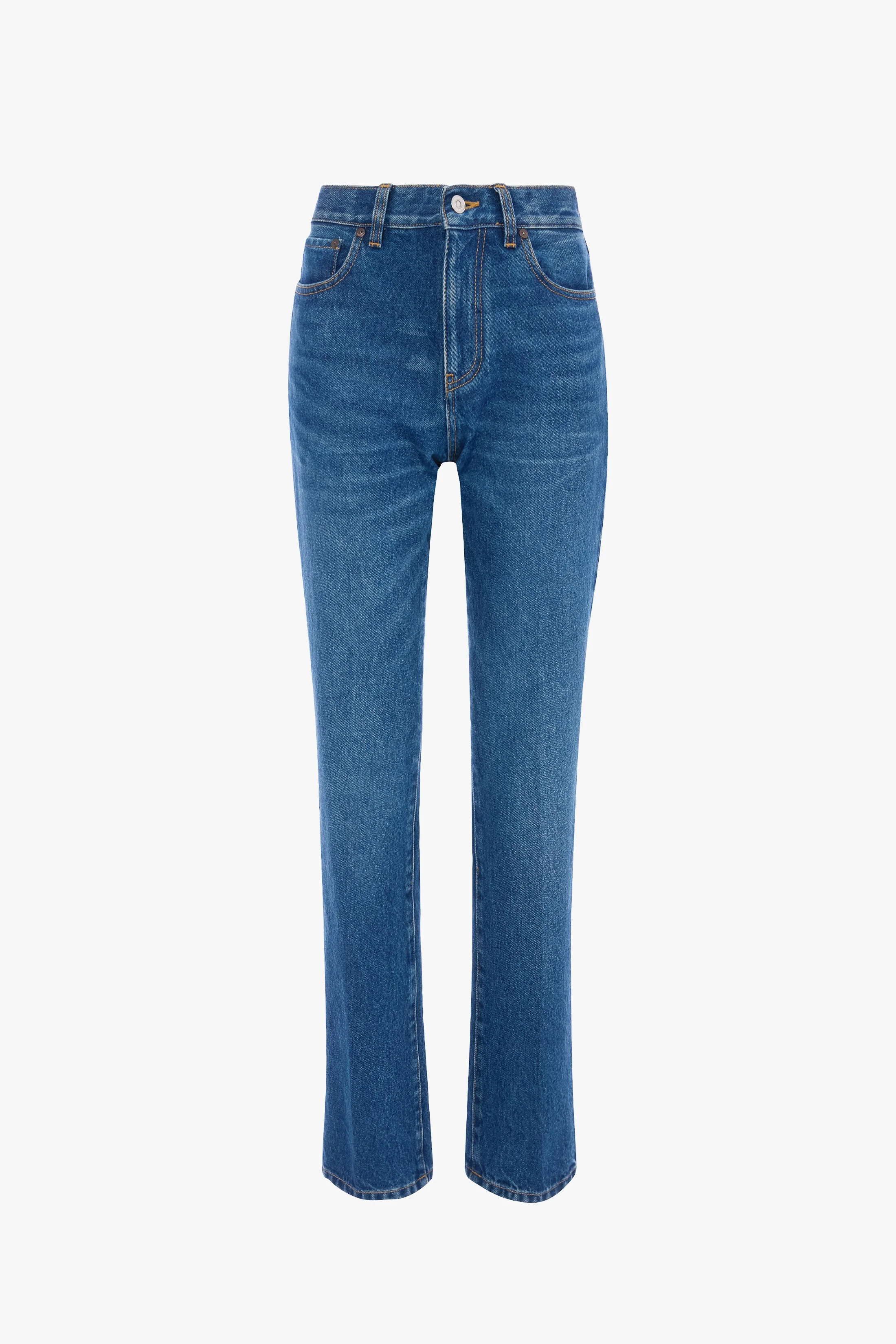 Low Waist Jean In Mid Blue Wash - 1