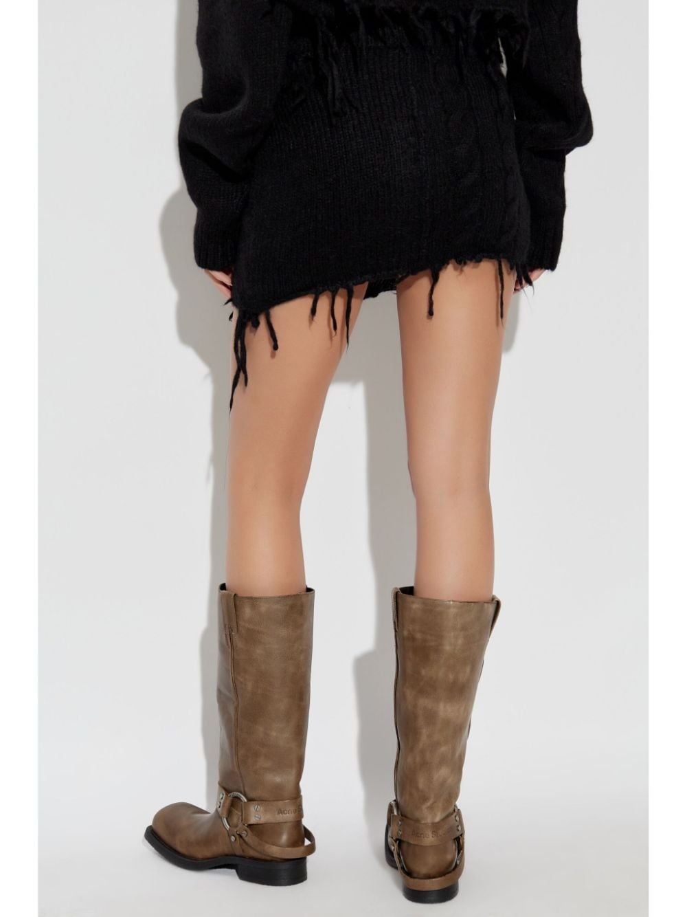 raw-cut wool mini skirt - 4