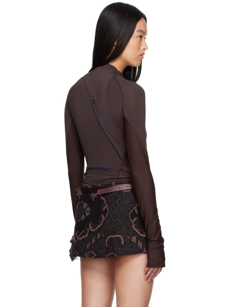 Brown Track Long Sleeve T-Shirt 3