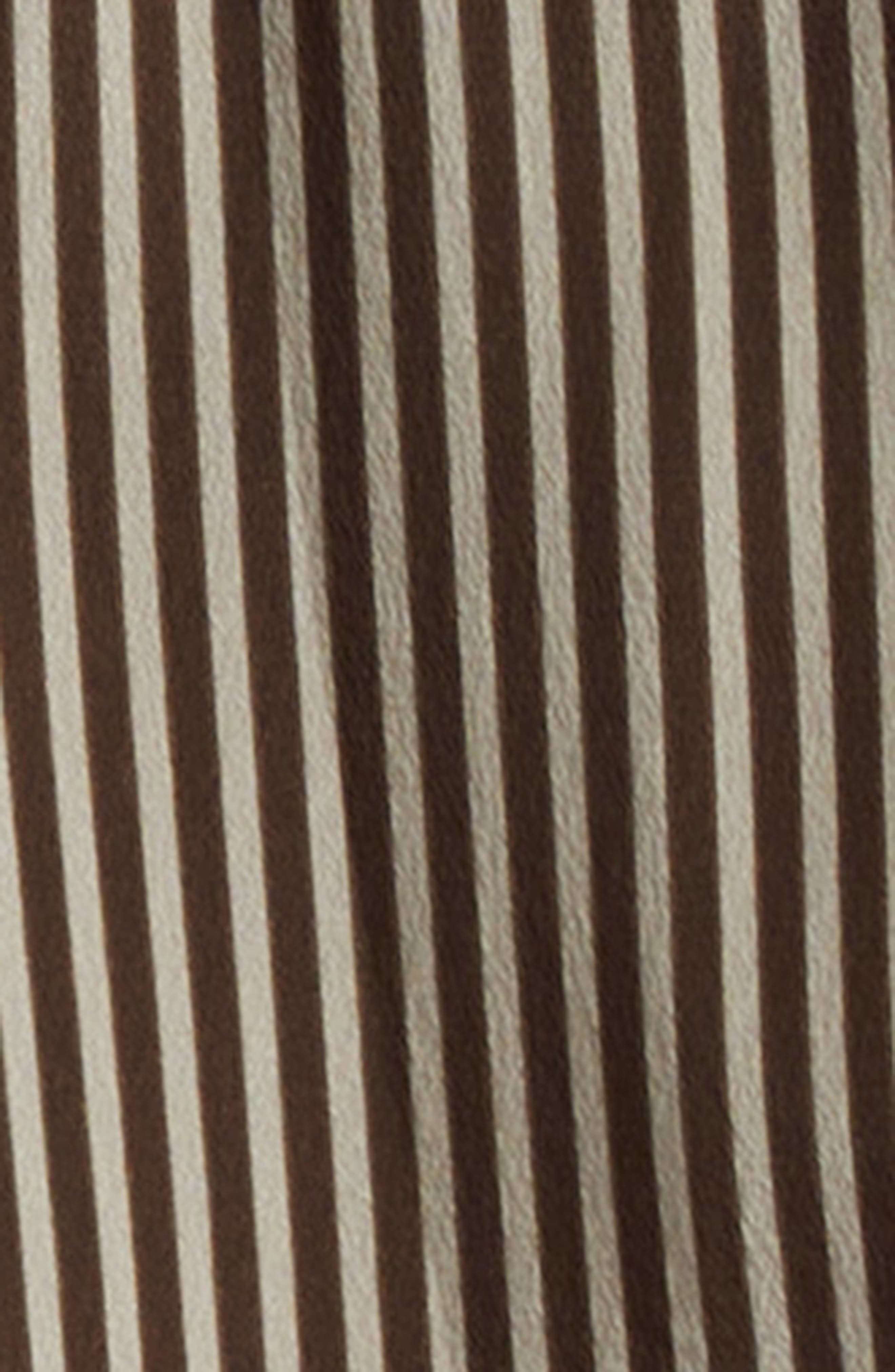 Nili Lotan Gaia Slim Fit Silk Shirt in Chocolate Stripes at Nordstrom - 6