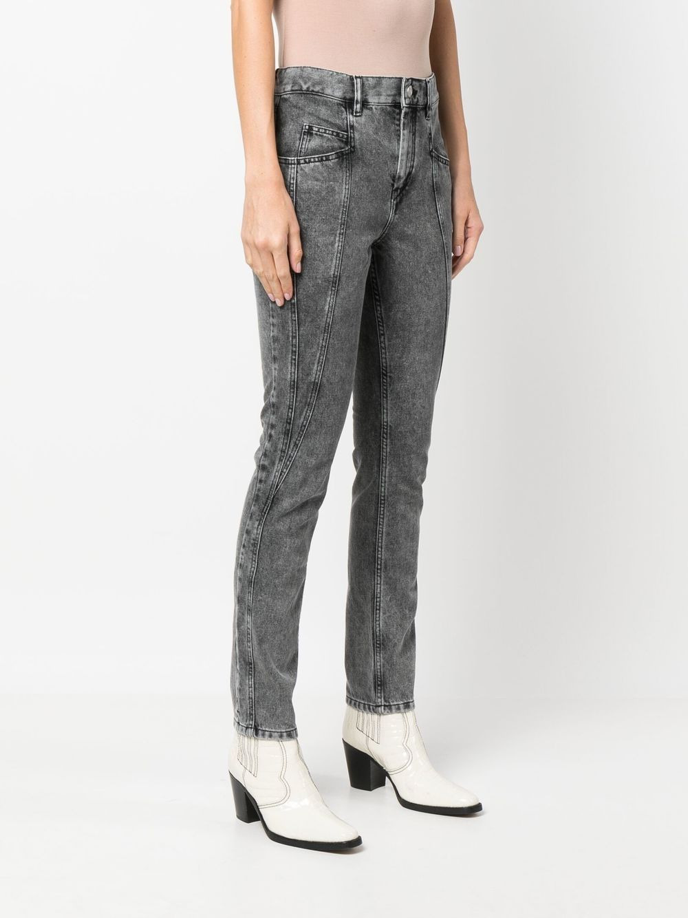 panelled skinny jeans - 3