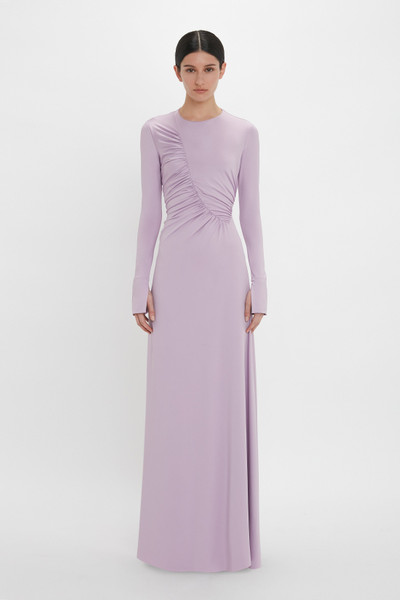 Victoria Beckham Ruched Detail Floor-Length Gown In Petunia outlook