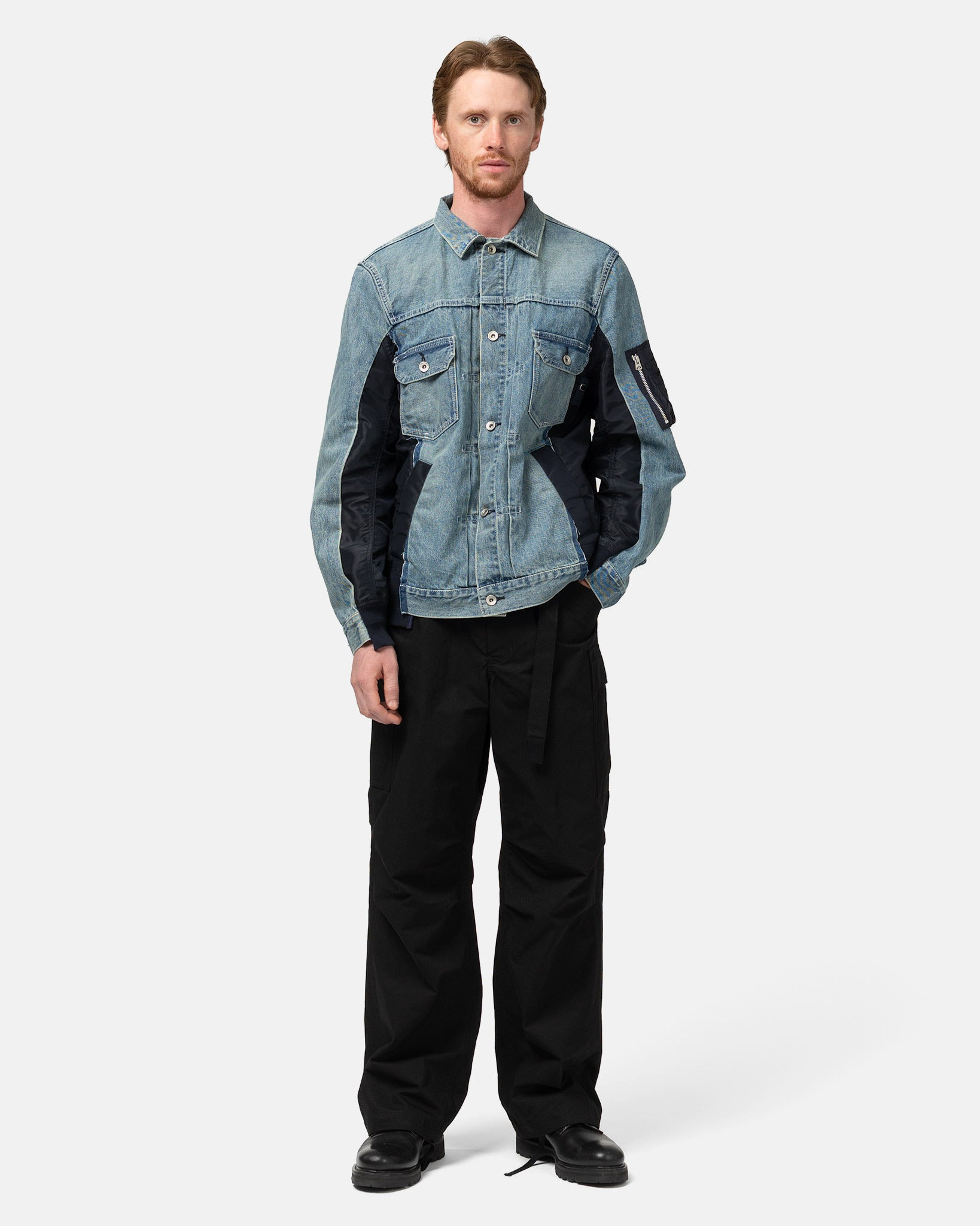 Denim x Nylon Twill Jacket Light Blue - 2