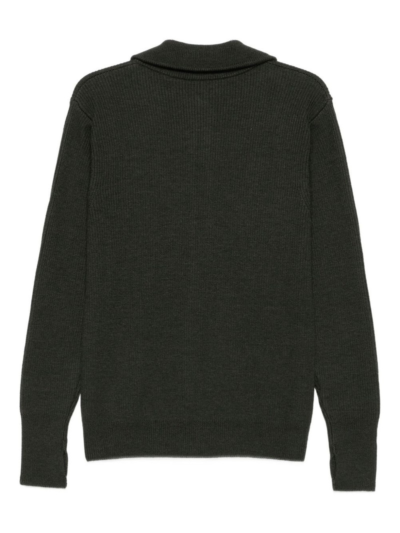 BARENA ribbed zip-up cardigan outlook