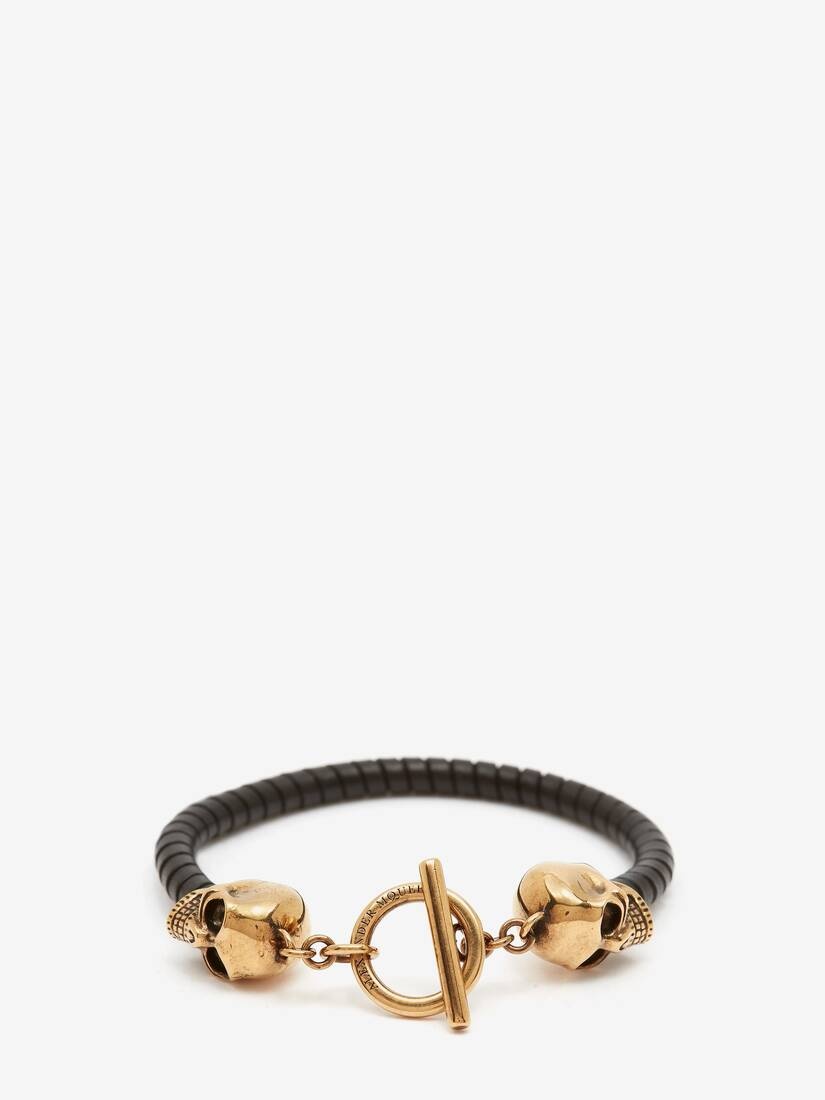 T Bar Skull Bracelet in Black - 1