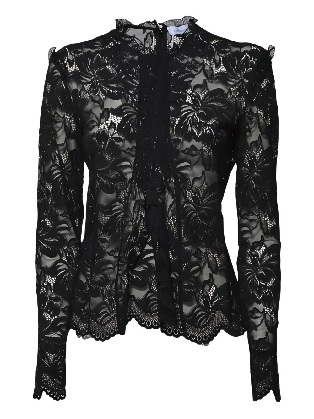 floral lace high-neck top - 1
