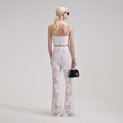 self-portrait White Cord Lace Trousers outlook