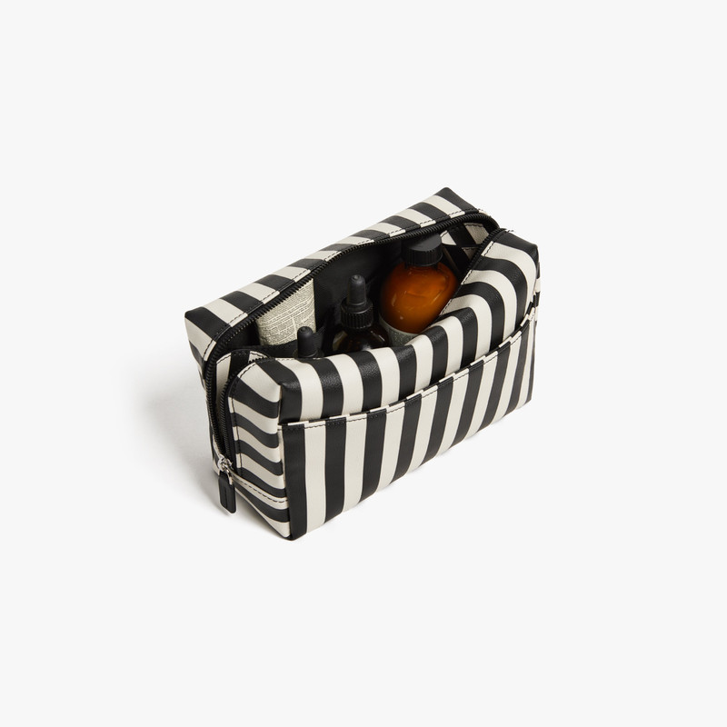 Large Metro Toiletry Case In Black Stripe 5