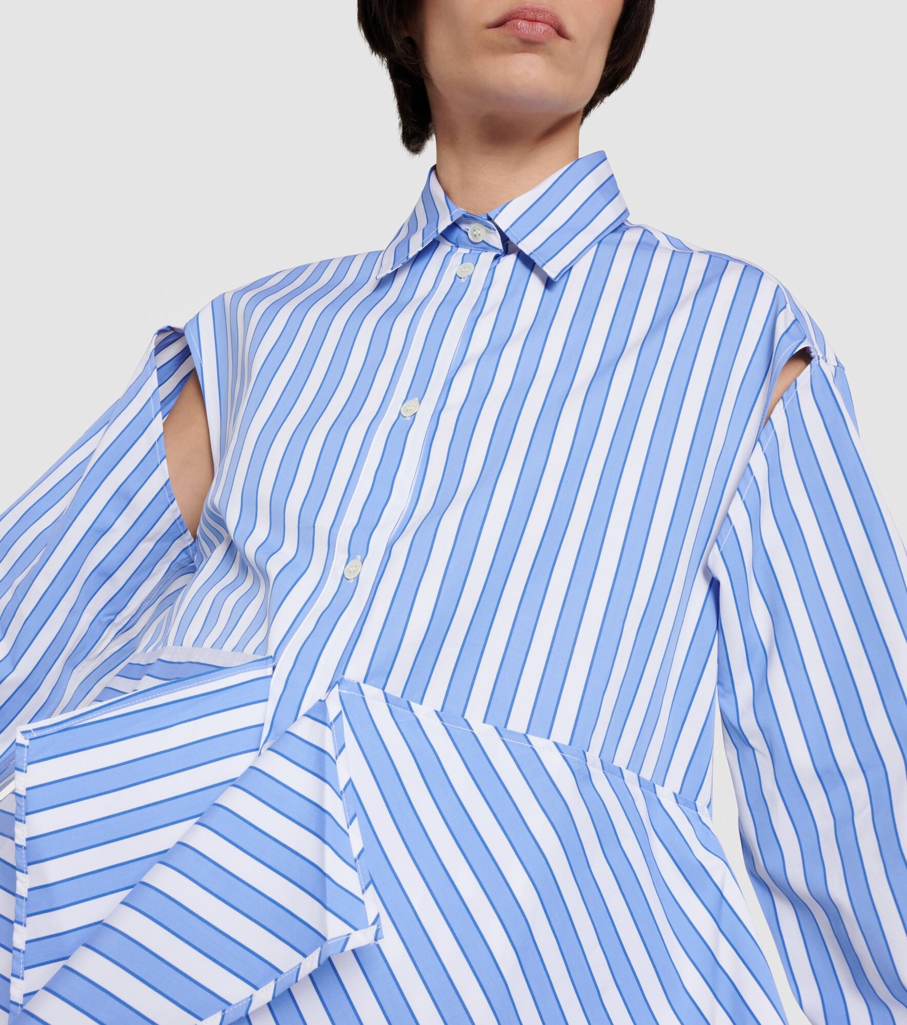 Striped peplum cotton shirt - 4