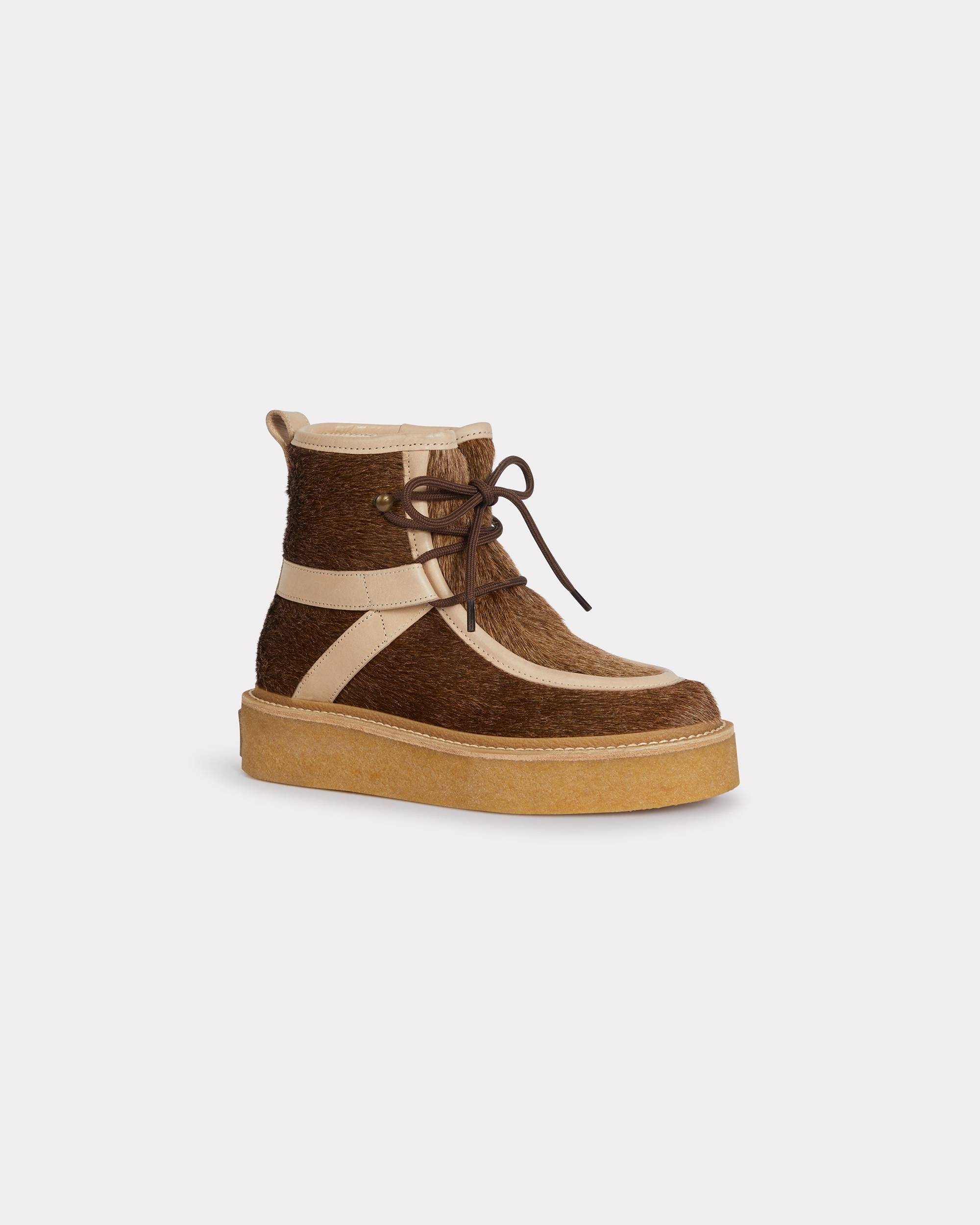 yuki　0710 KENZO 'KENZO Yuki' pony leather lace-up boots for women