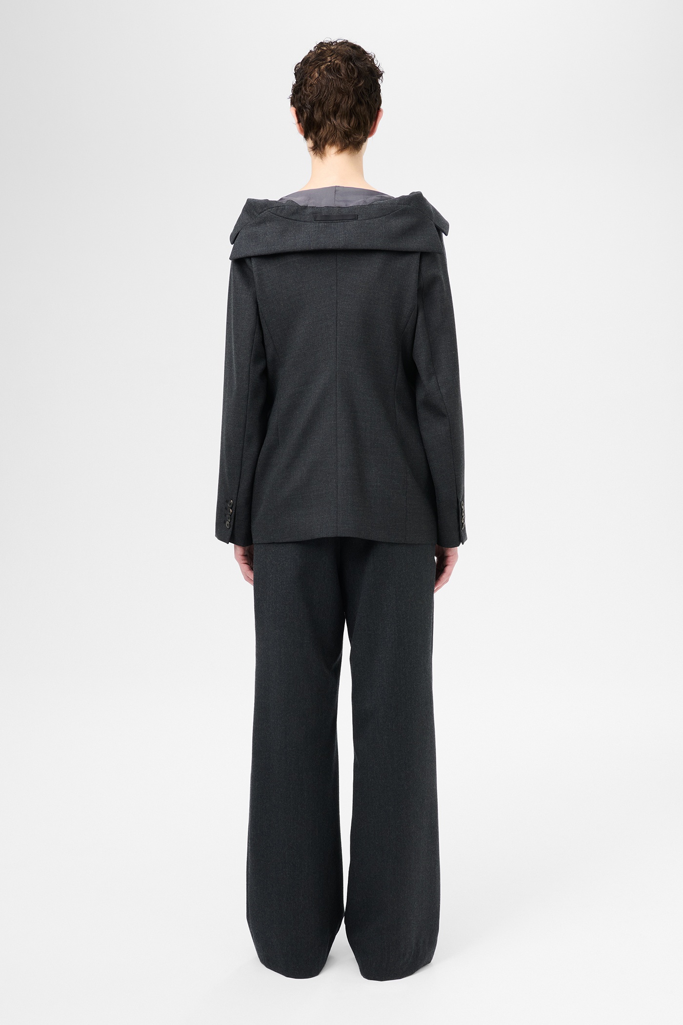 Kaonashi Blazer Premium Charcoal Office Wool - 5