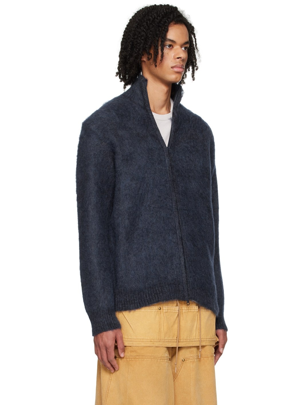 トップス Needles Cardigan Jacket NEEDLES Navy Zipped Cardigan | ssense | REVERSIBLE