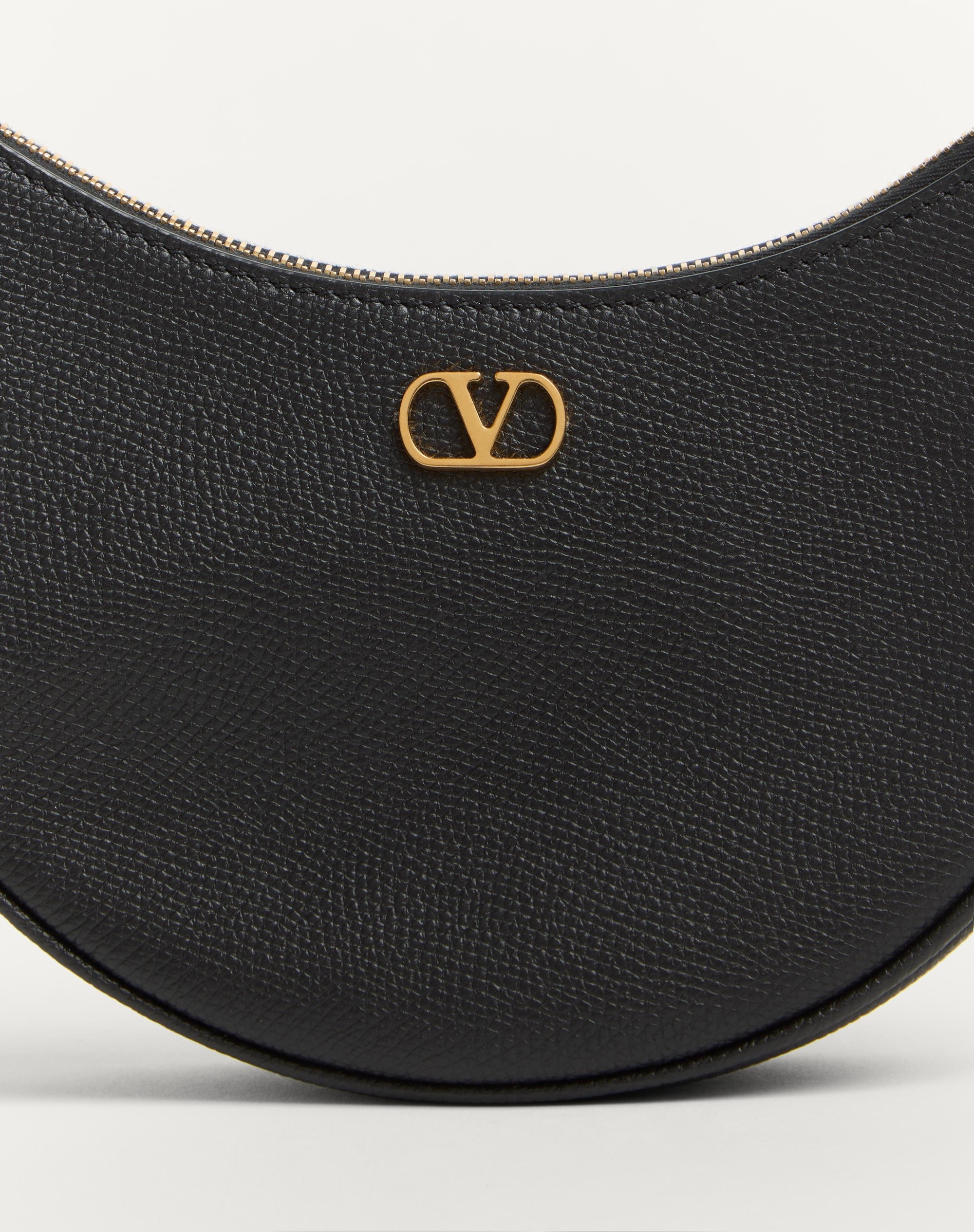 VLOGO SIGNATURE MINI HOBO BAG IN GRAINY CALFSKIN - 8