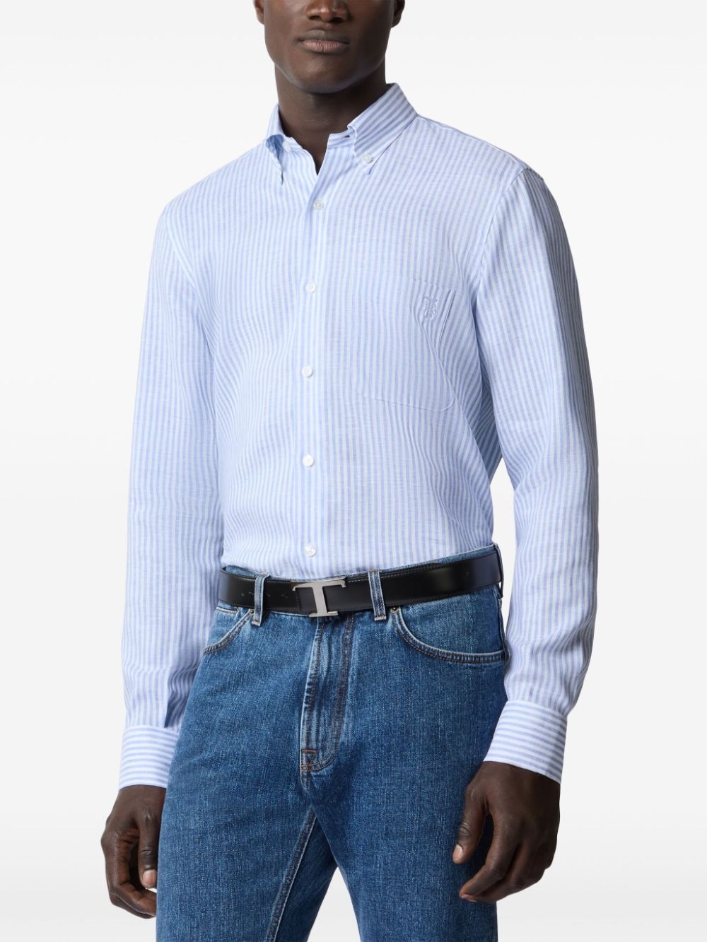 striped linen shirt - 2
